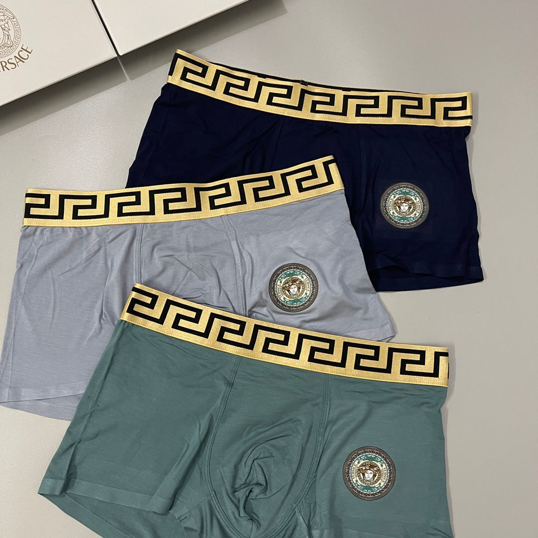 Versace Muted Shades Double Greek Bands Boxer Briefs, image 2