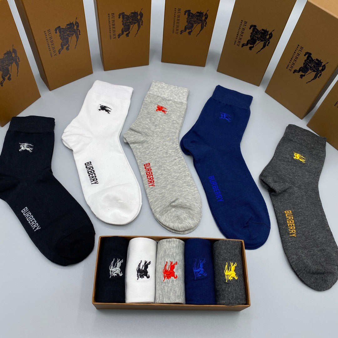 Burberry Folded Bright Multicolour Letter Motifs Crew Socks, image 7