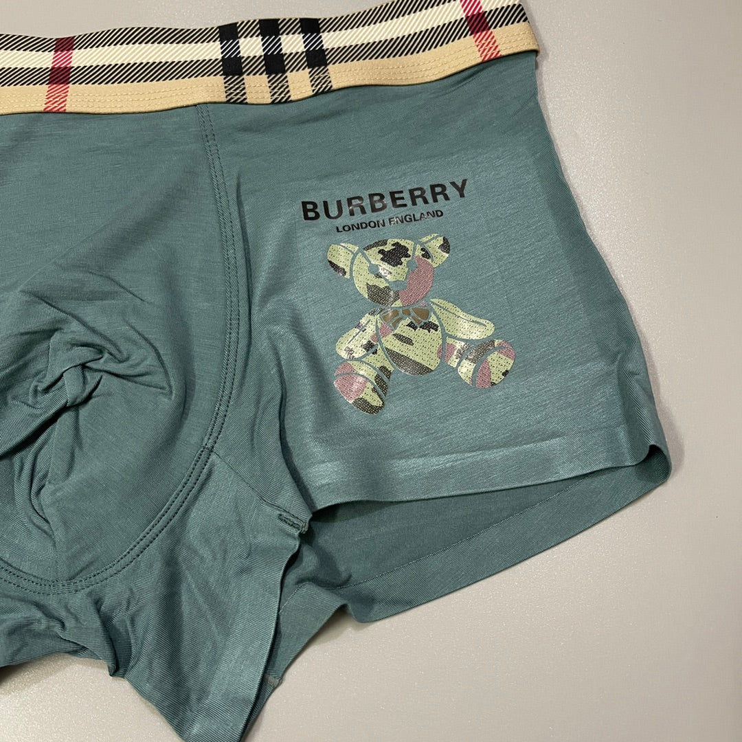 Burberry Teal Black Cream Check Waist Gold TB Boxer Briefs, image 8