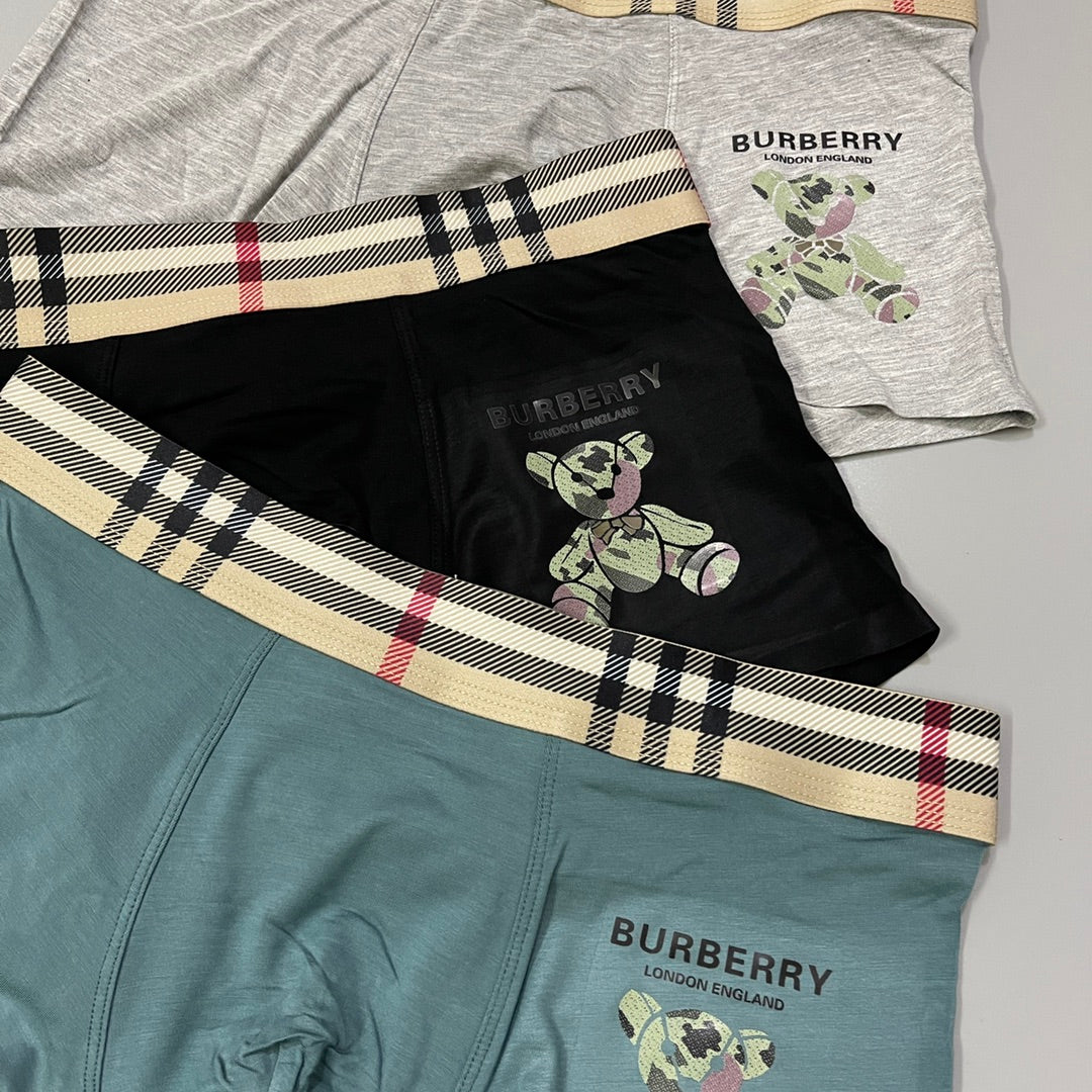 Burberry Teal Black Cream Check Waist Gold TB Boxer Briefs, image 3