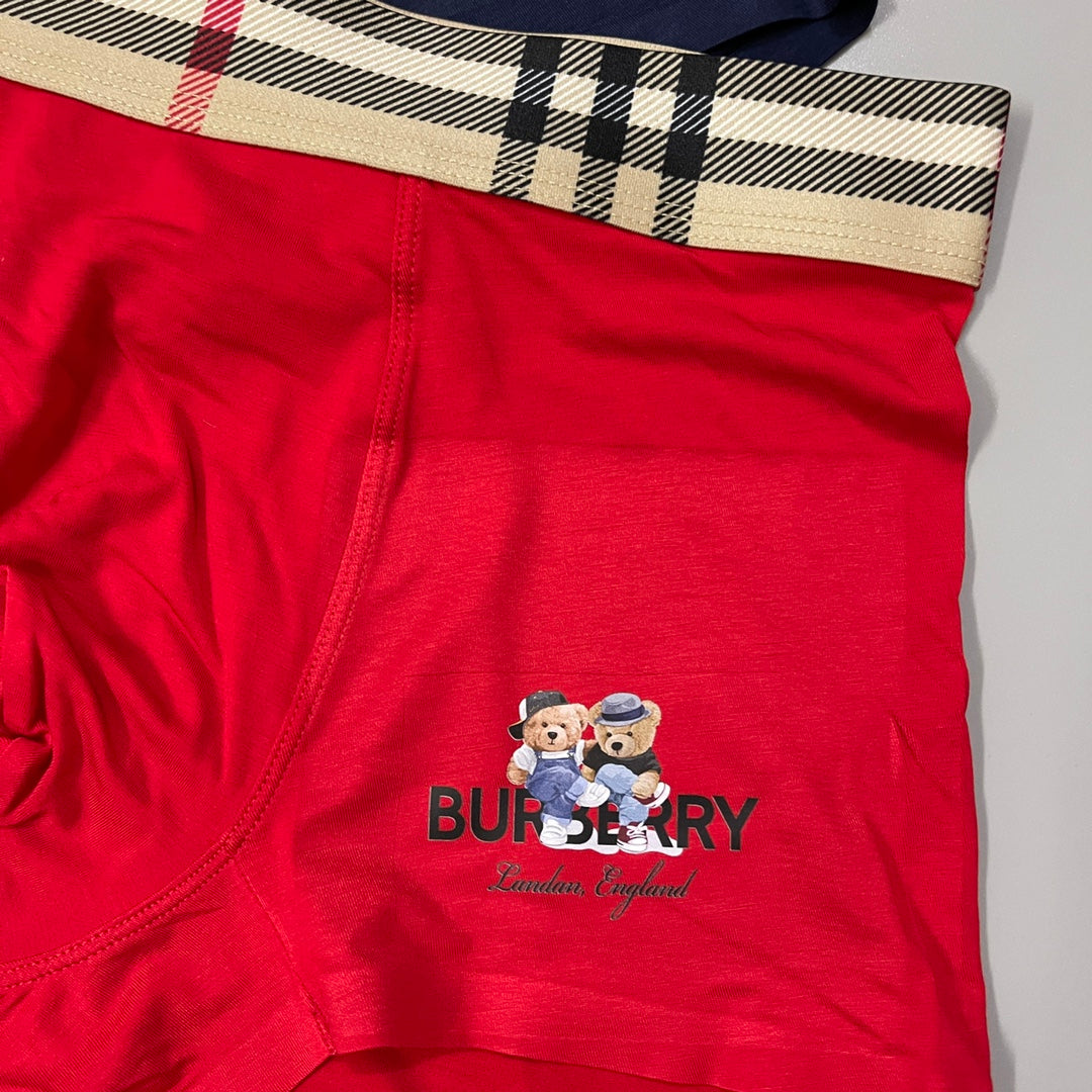 Burberry Red Grey Navy Check Waist Small Horse Boxer Briefs, image 4