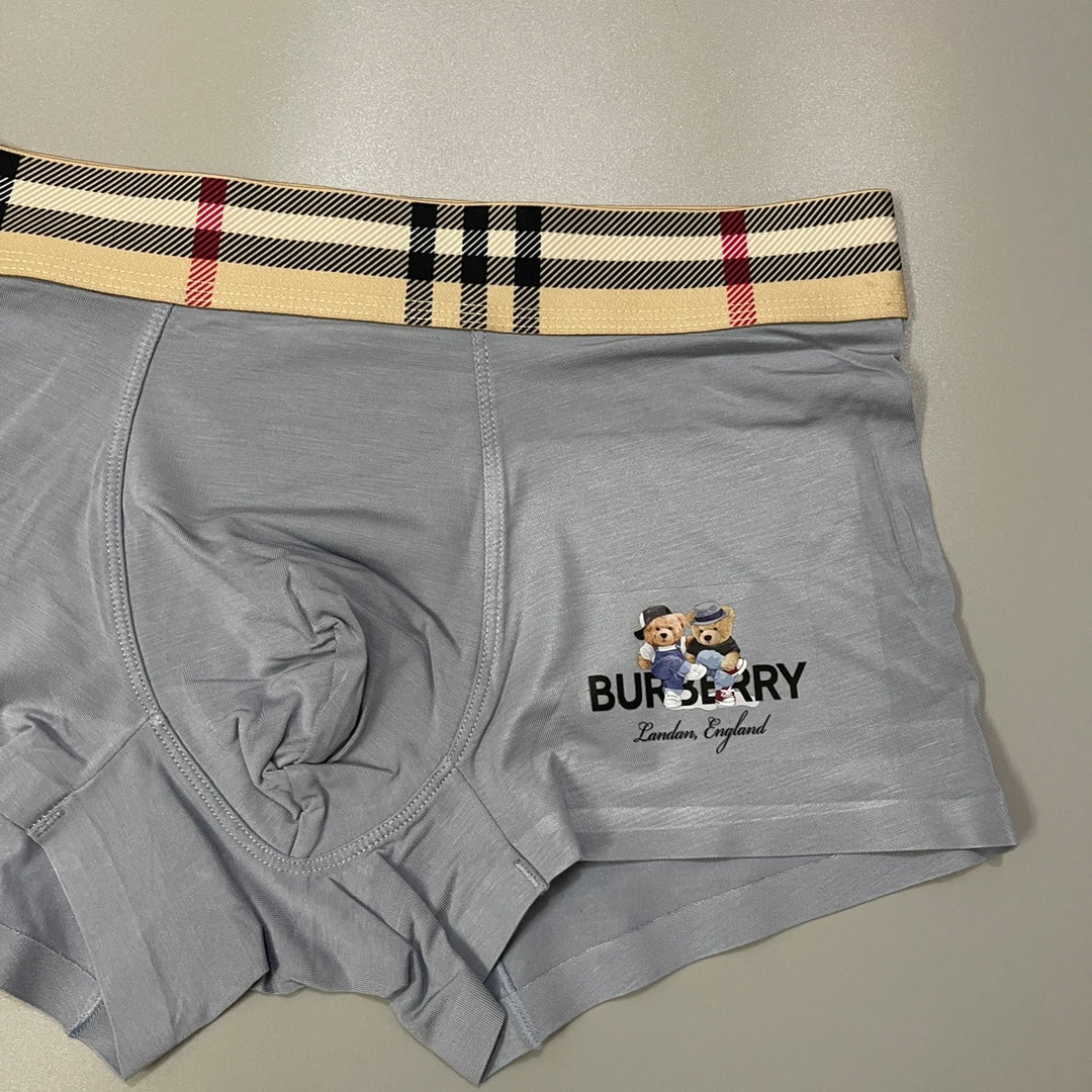 Burberry Red Grey Navy Check Waist Small Horse Boxer Briefs, image 7