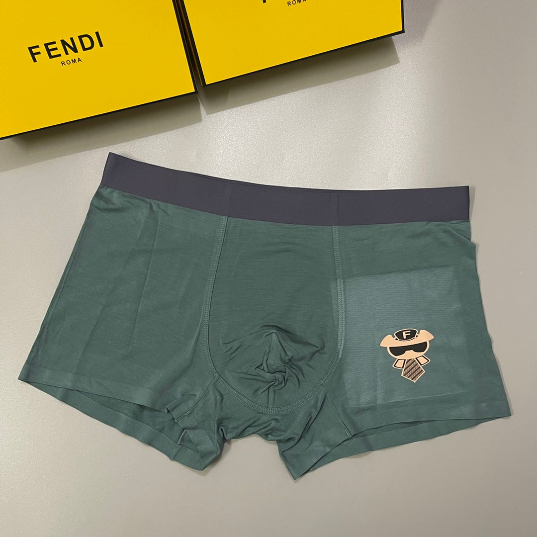 Fendi Green Cream Black Small Face Patch Boxer Briefs, image 7