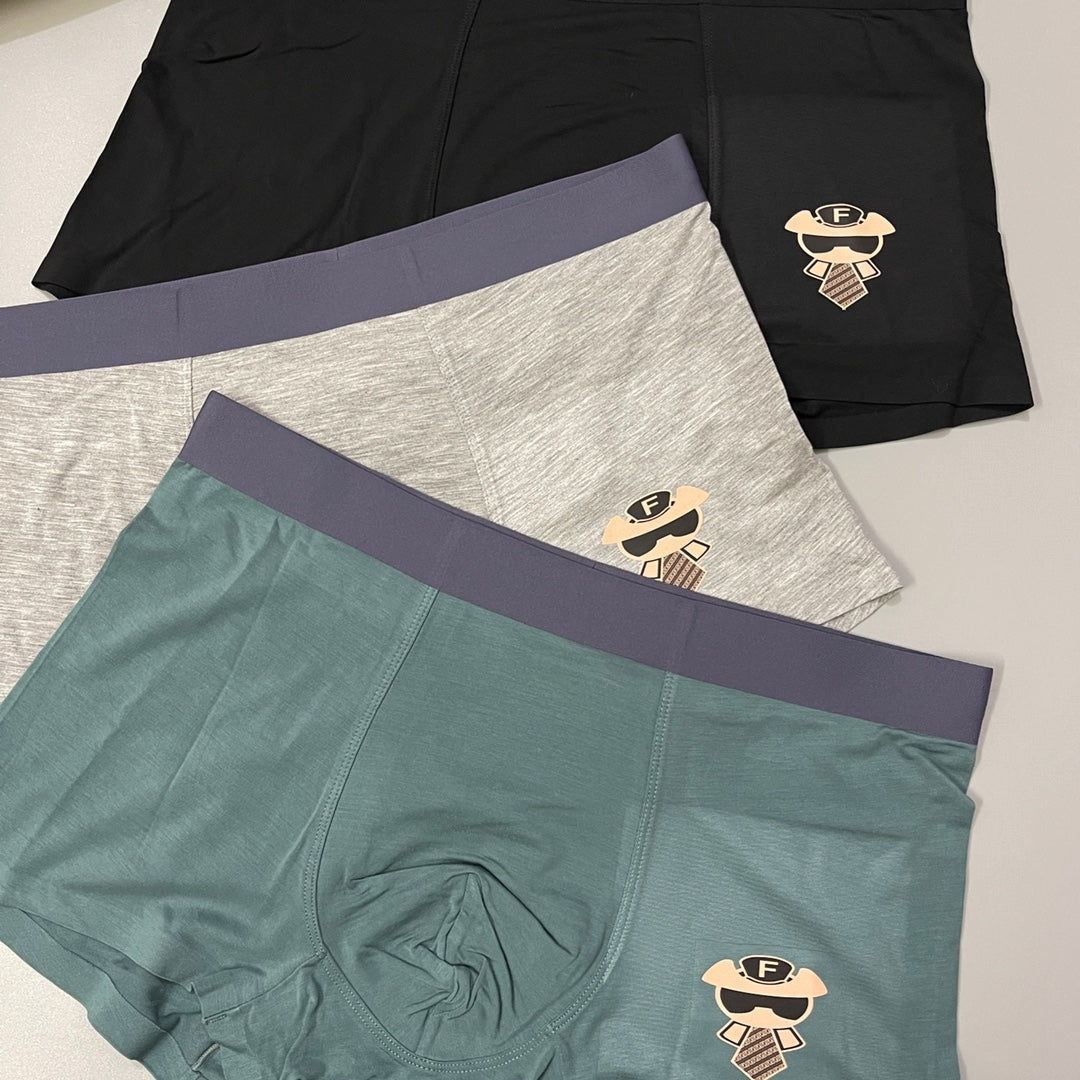 Fendi Green Cream Black Small Face Patch Boxer Briefs, image 3