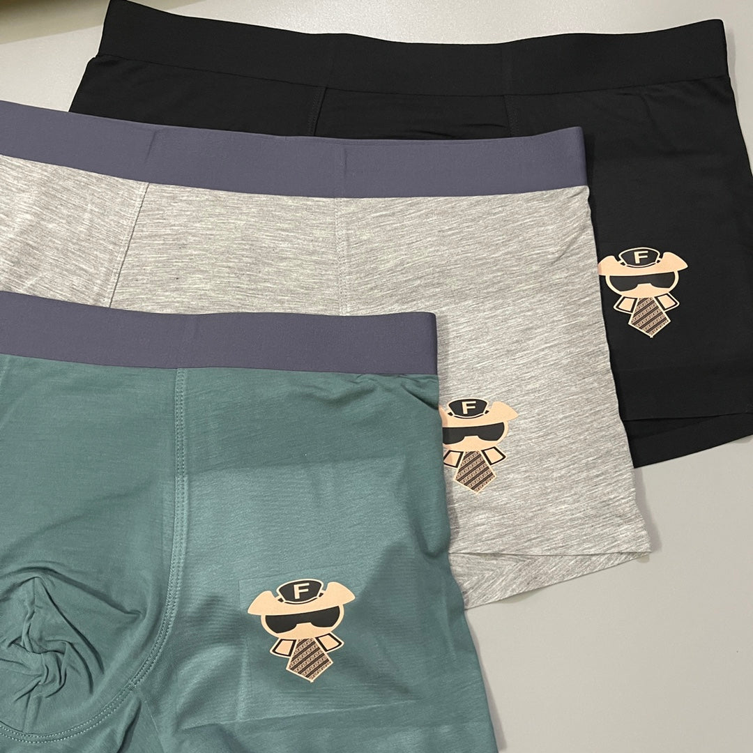 Fendi Green Cream Black Small Face Patch Boxer Briefs, image 6