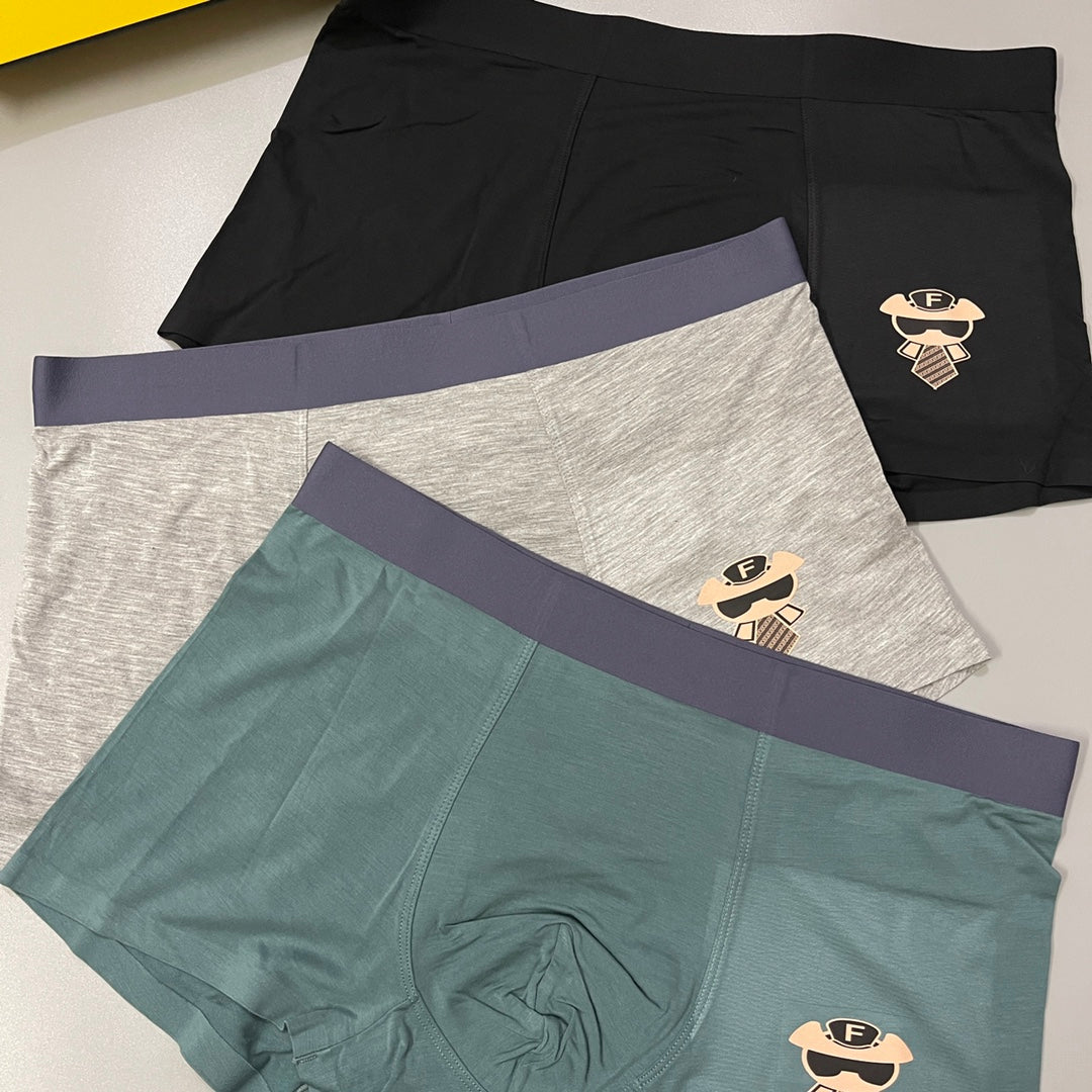 Fendi Green Cream Black Small Face Patch Boxer Briefs, image 4