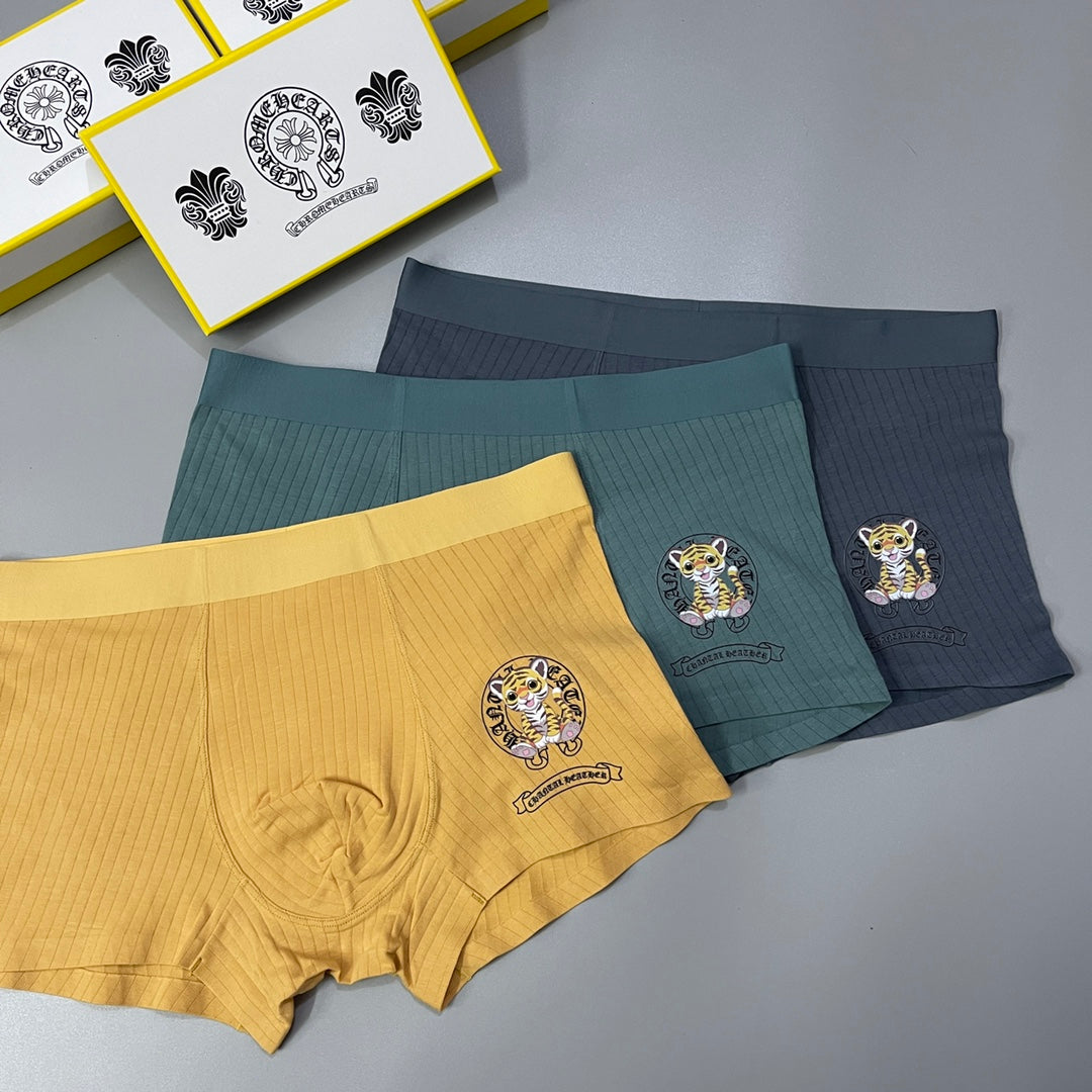 Chrome Hearts Yellow Green Grey Ornamental Crest Boxer Briefs, image 1