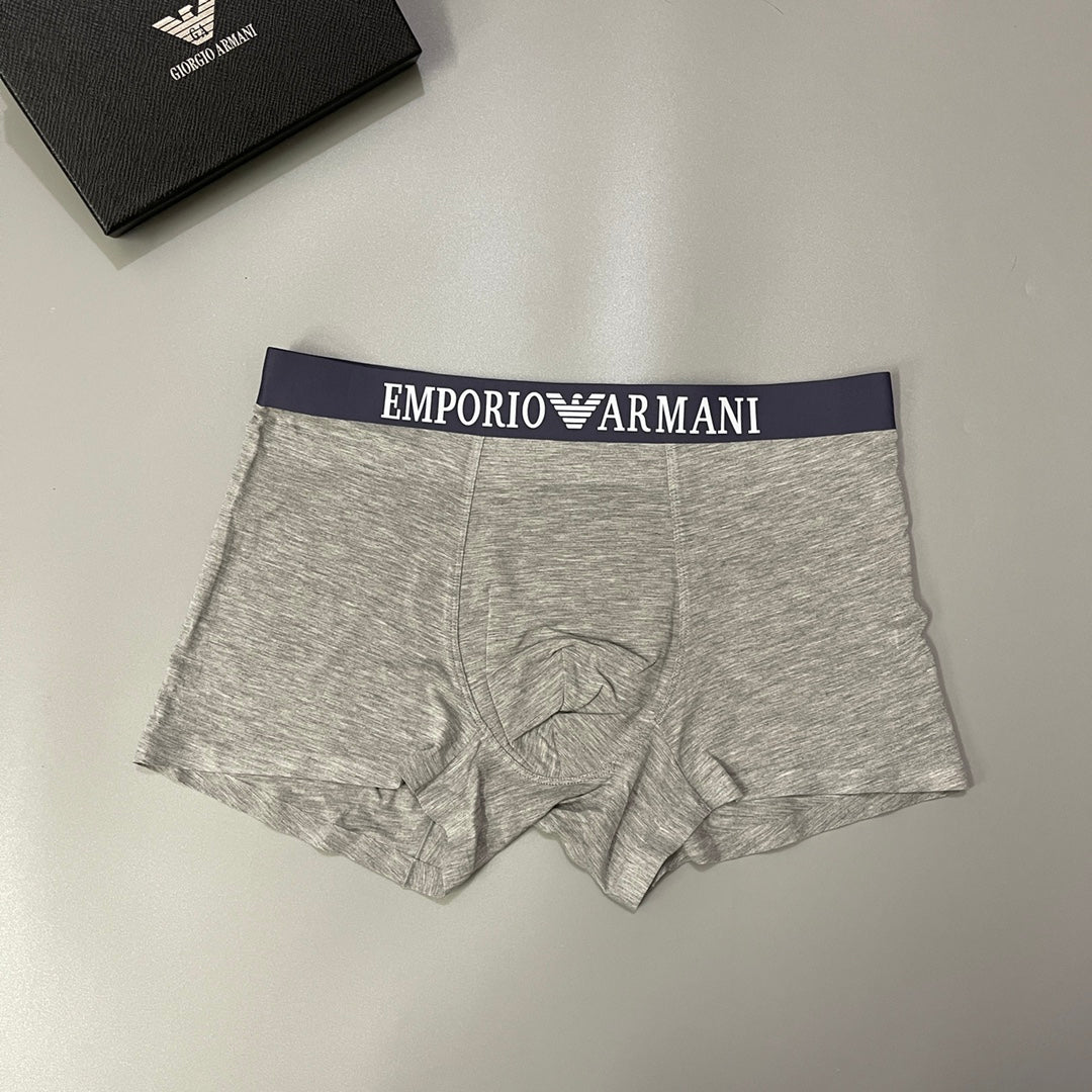 Armani Lettered Band Neutral Boxer Briefs, Box of 3, gallery image 7