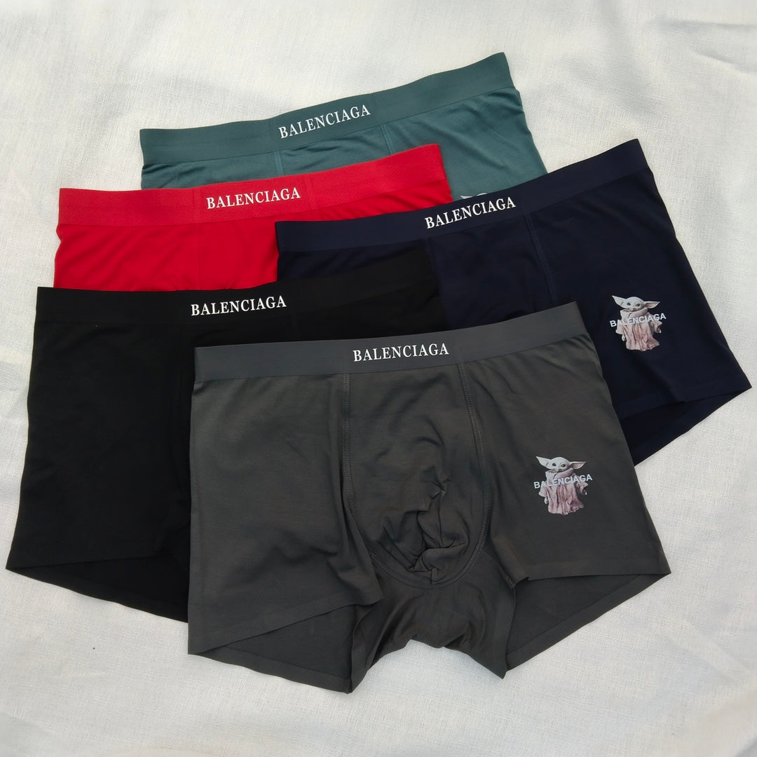 Balenciaga Black Grey Red Green Crest Patch Boxer Briefs, image 1