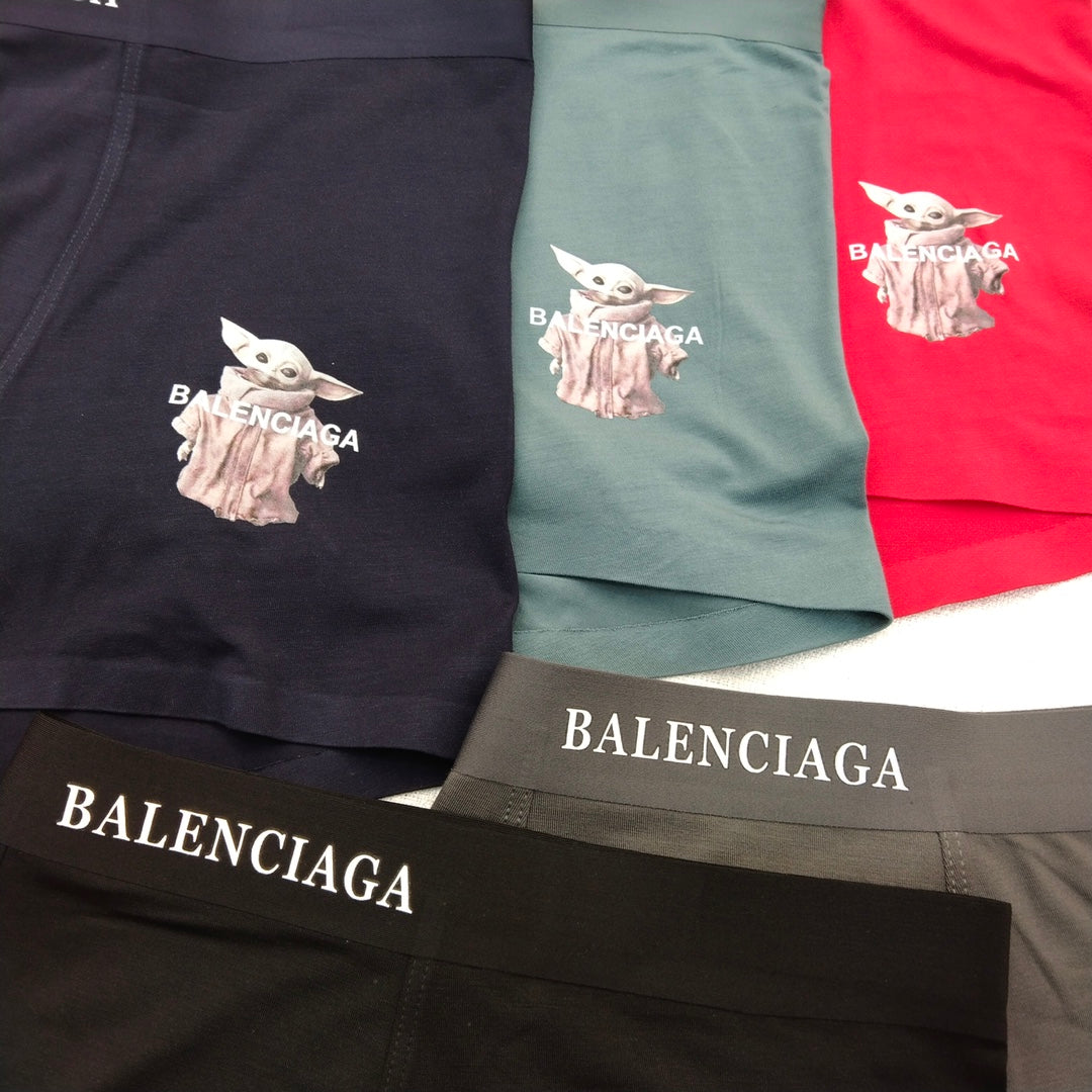 Balenciaga Black Grey Red Green Crest Patch Boxer Briefs, image 4