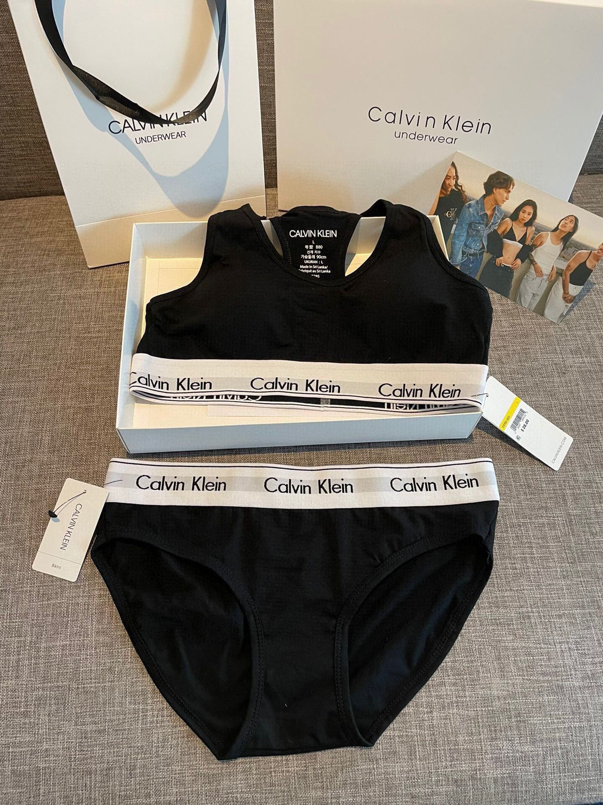 Calvin Klein Black Wide Band Brief Set Bralette and Brief Set, image 7