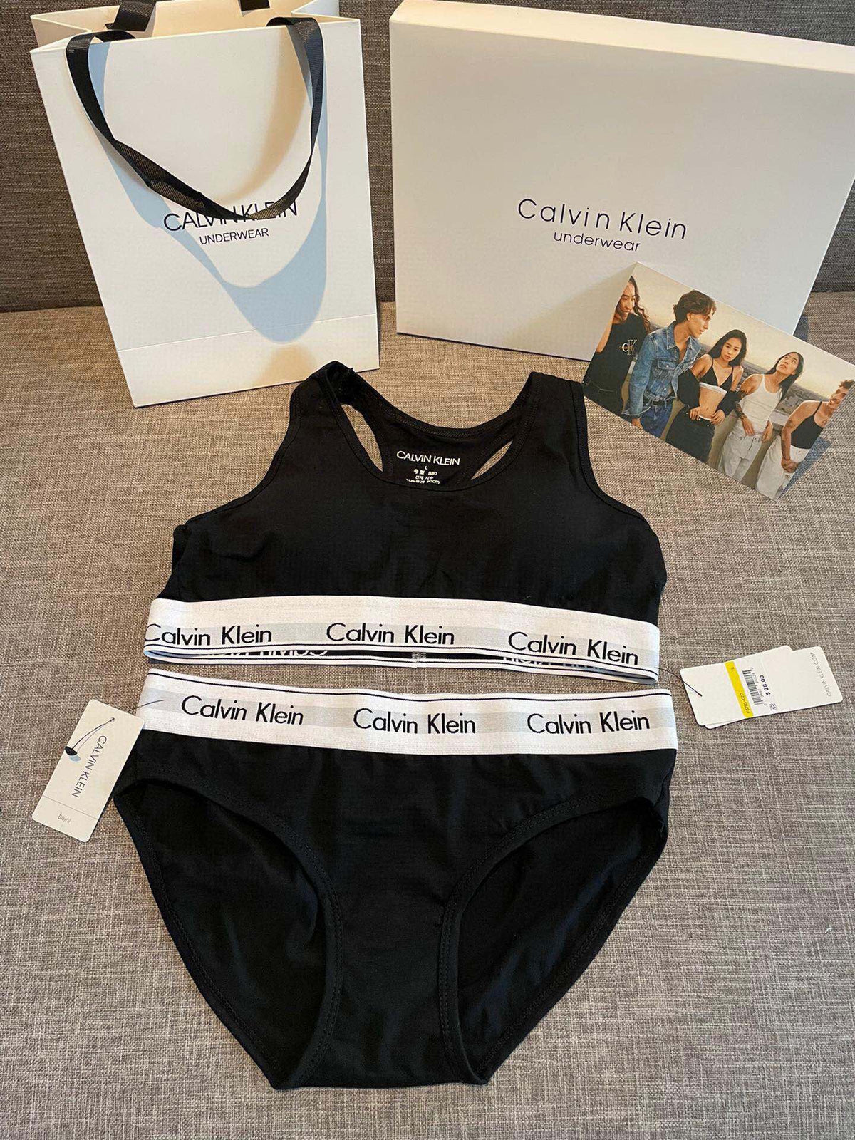 Calvin Klein Black Wide Band Brief Set Bralette and Brief Set, image 8