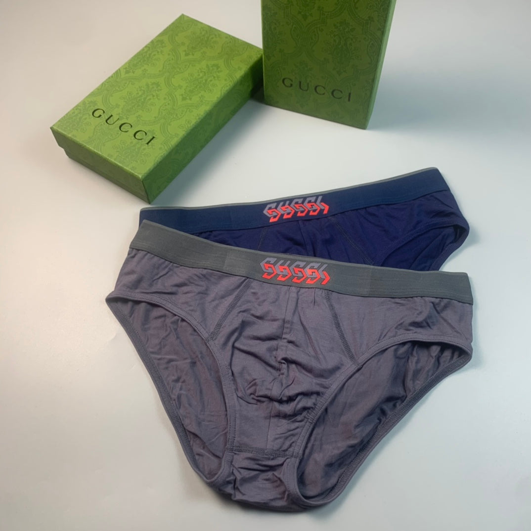 Gucci White Navy Red Wordmark Band Men's Briefs, image 2
