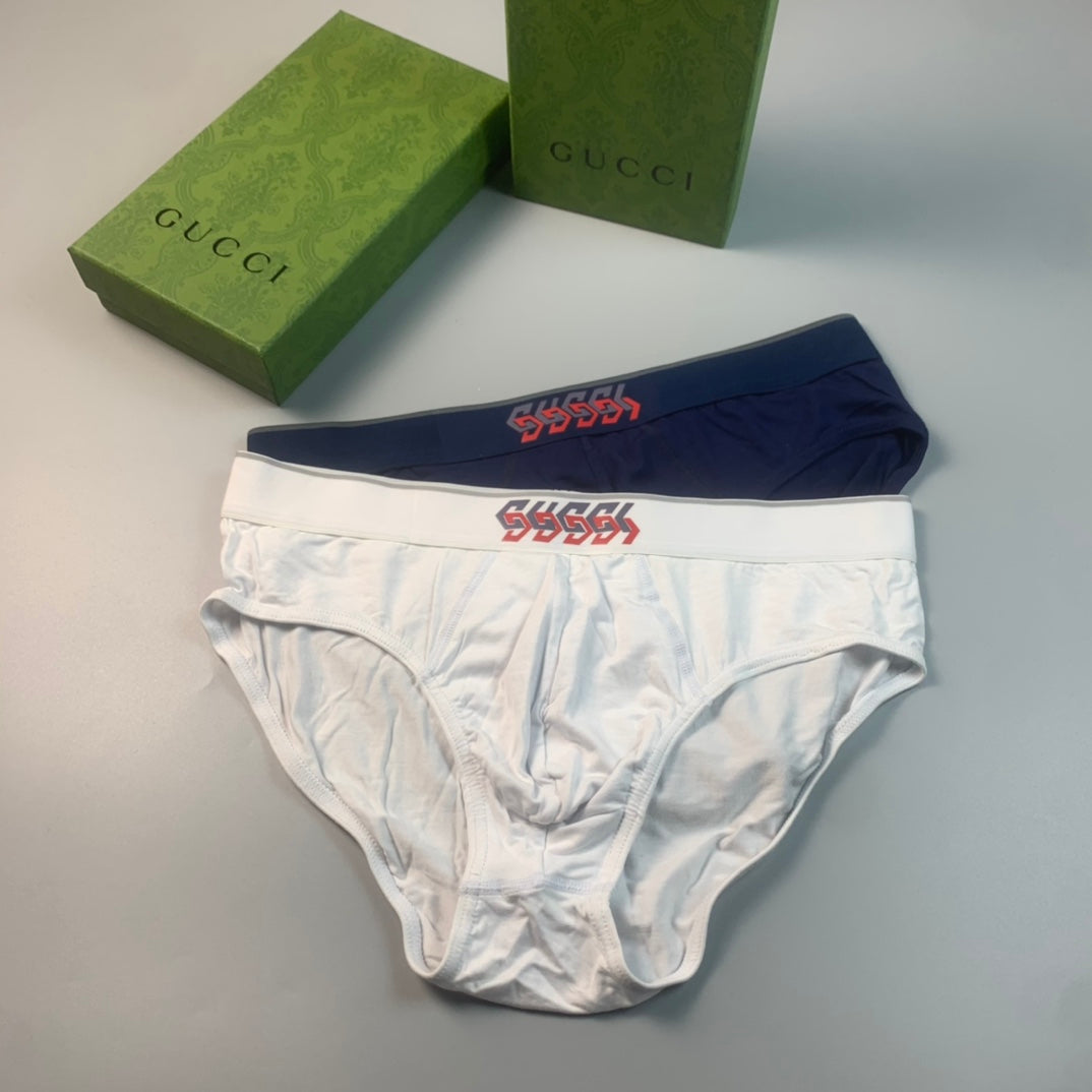 Gucci White Navy Red Wordmark Band Men's Briefs, image 1