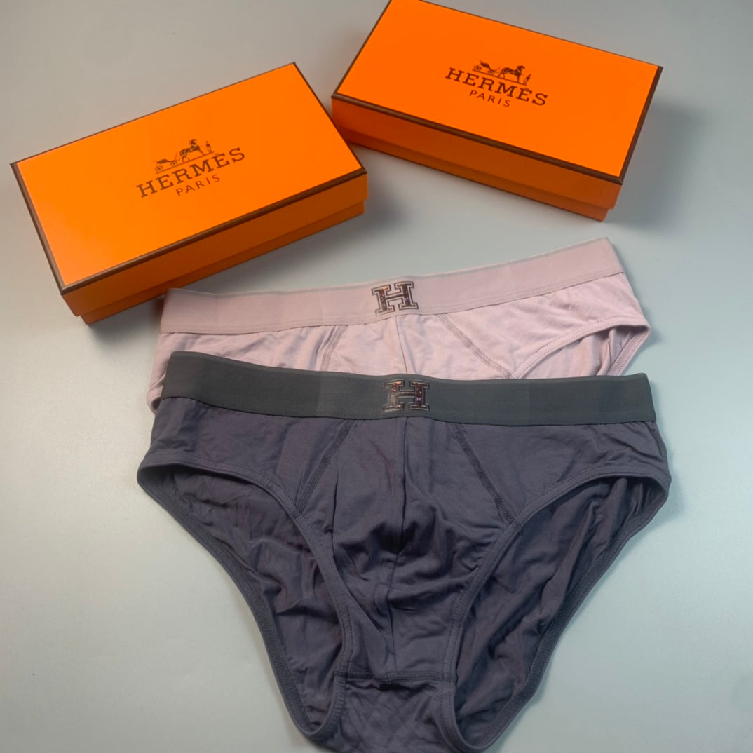 Hermès Grey White Black Small H Waist Men's Briefs, image 2