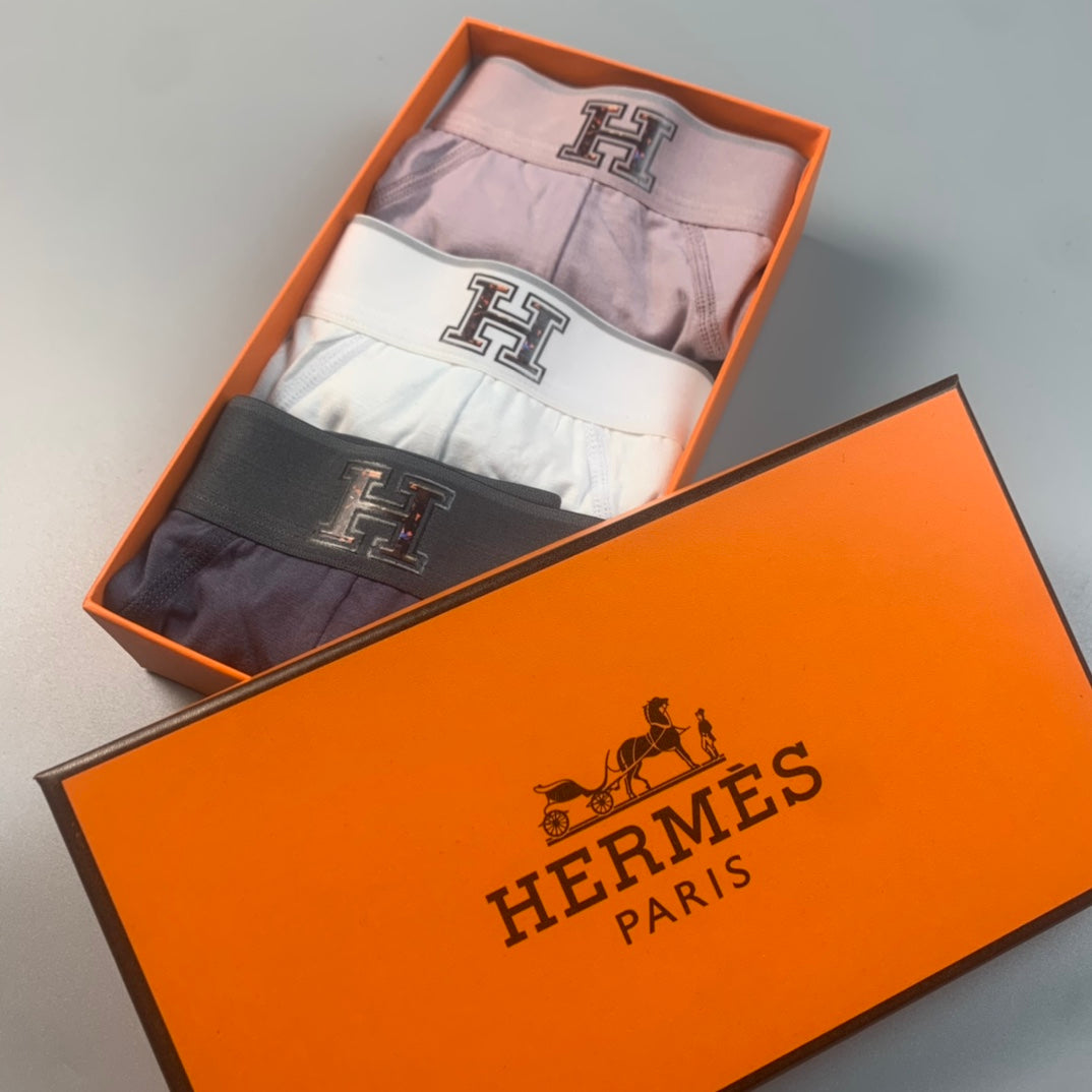 Hermès Grey White Black Small H Waist Men's Briefs, image 6