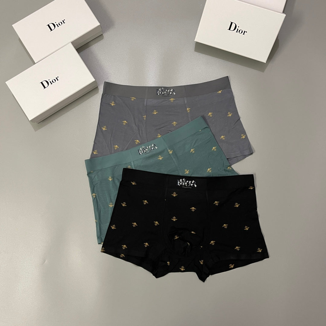 Dior Black Grey Green Small Repeated Motifs Boxer Briefs, image 1
