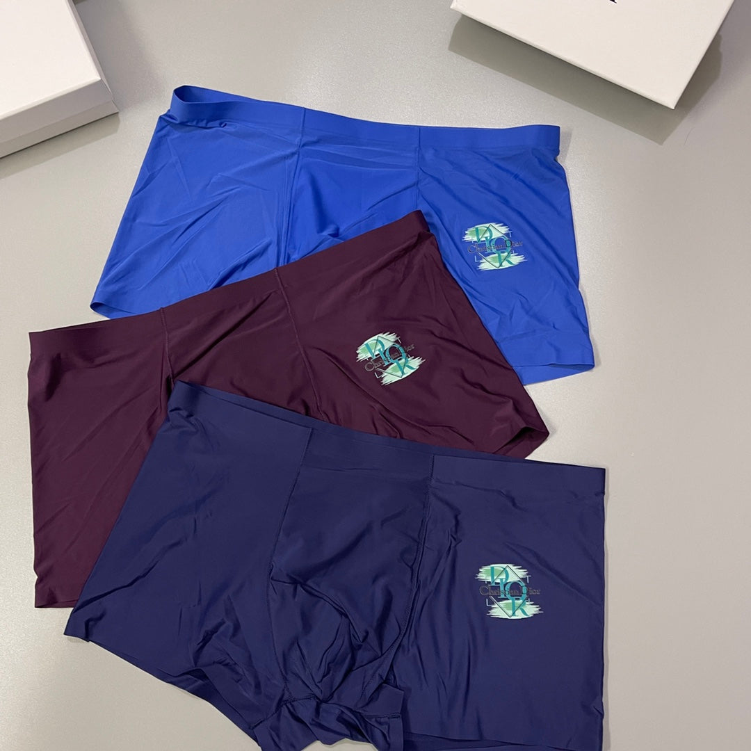 Dior Blue Burgundy Navy Small Green Patch Boxer Briefs, image 3