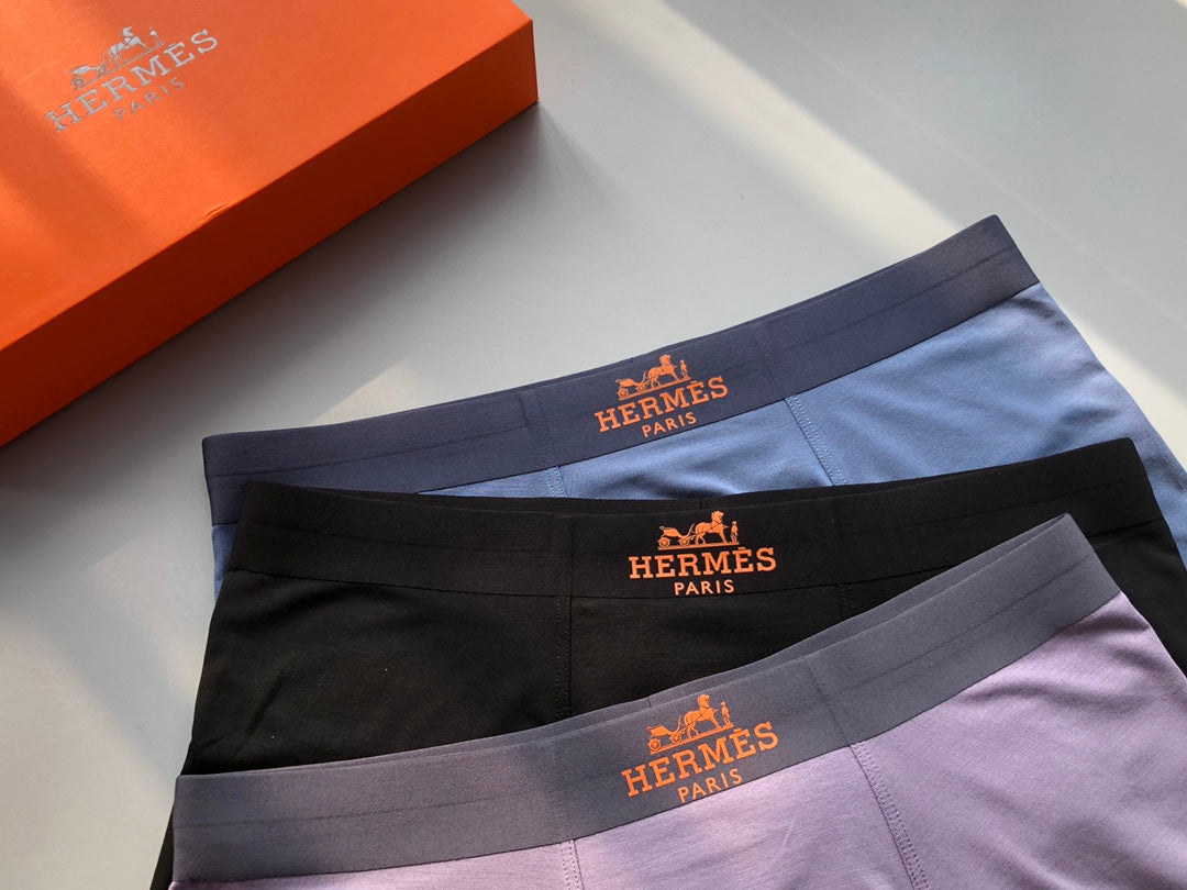 Hermès Boxed Grey Dark Landscape Print Boxer Briefs, image 6