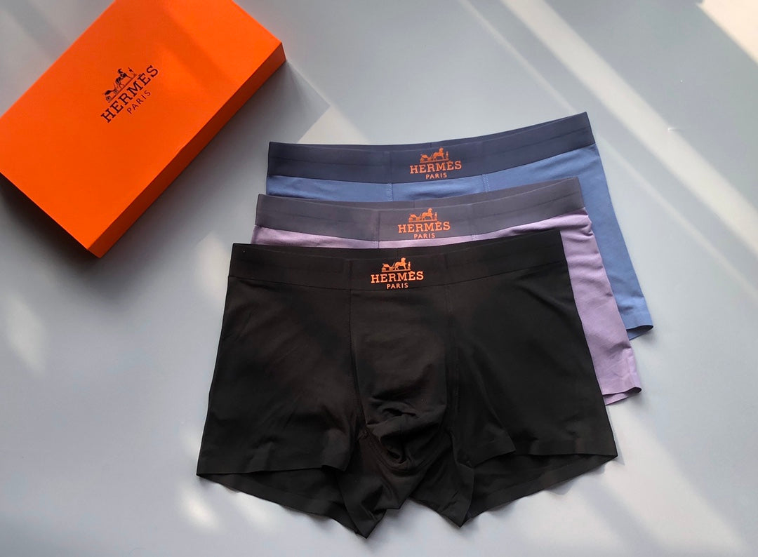 Hermès Boxed Grey Dark Landscape Print Boxer Briefs, image 3