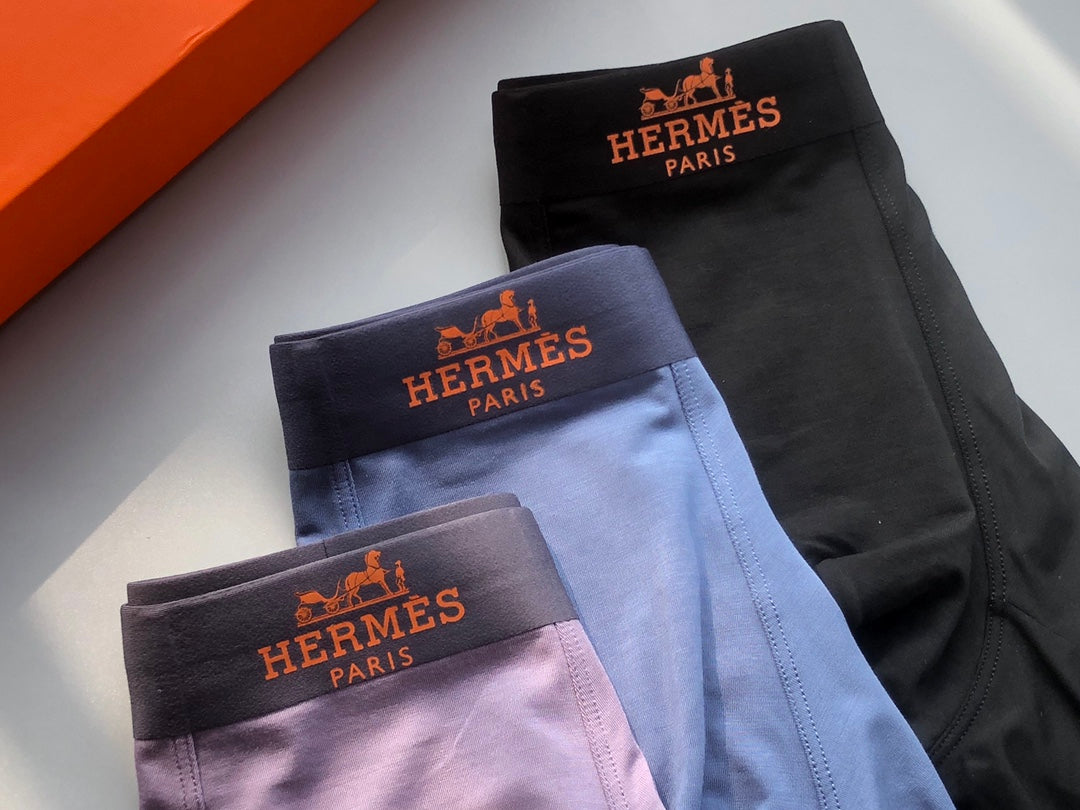Hermès Boxed Grey Dark Landscape Print Boxer Briefs, image 5