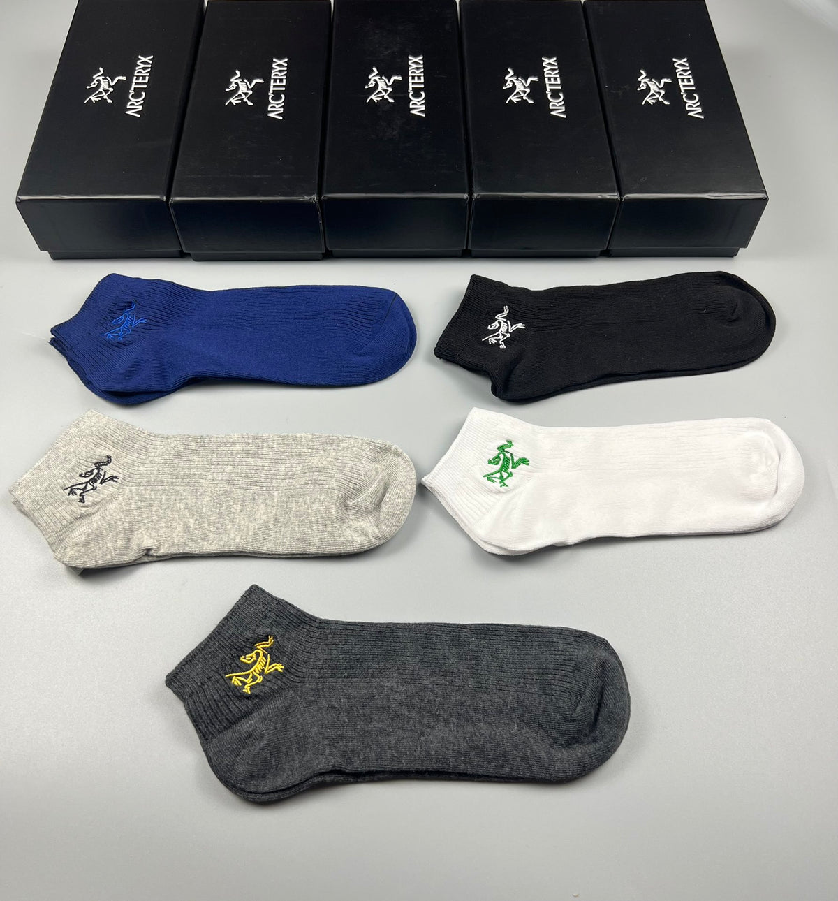 Arc'teryx White Blue Grey Small Ankle Bird Ankle Socks, image 6