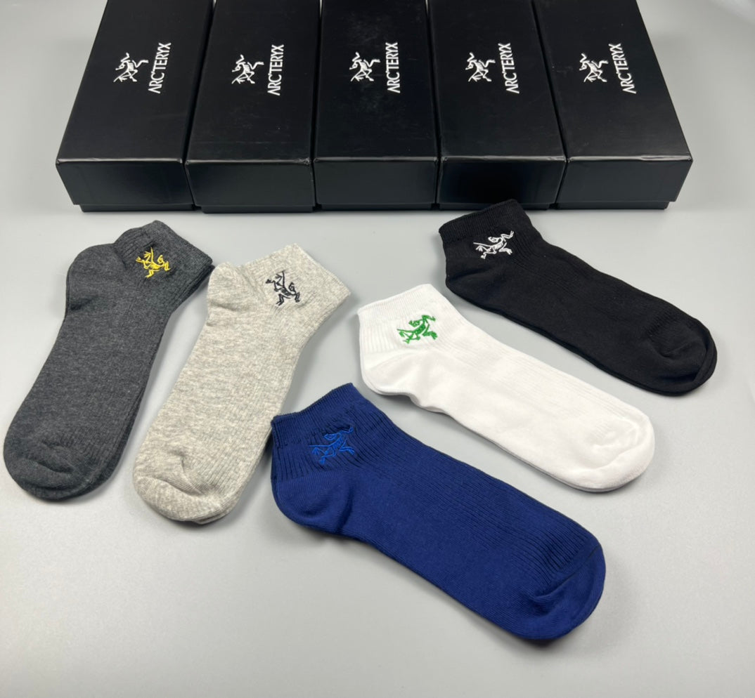 Arc'teryx White Blue Grey Small Ankle Bird Ankle Socks, image 4