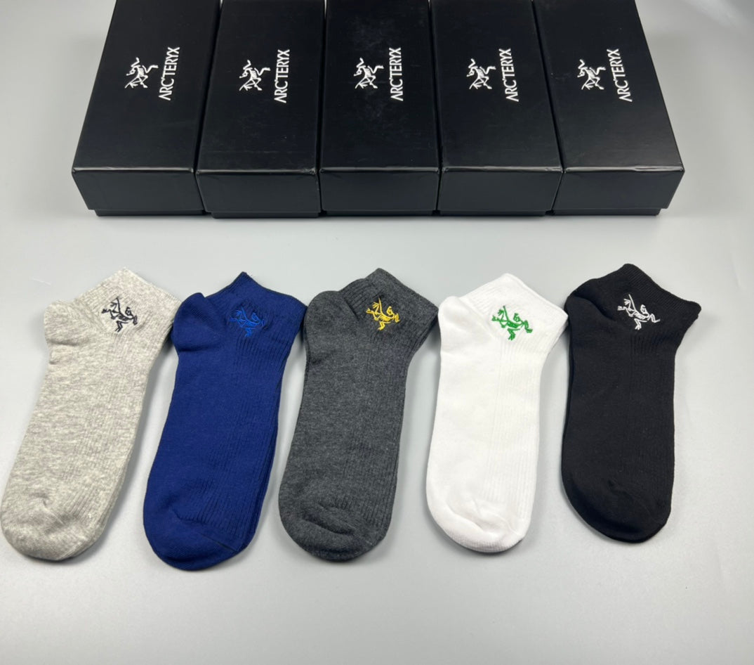 Arc'teryx White Blue Grey Small Ankle Bird Ankle Socks, image 7
