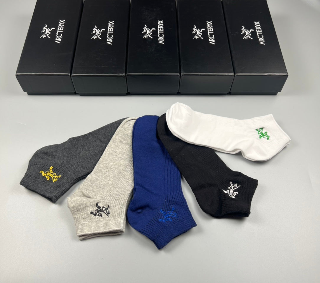 Arc'teryx White Blue Grey Small Ankle Bird Ankle Socks, image 2