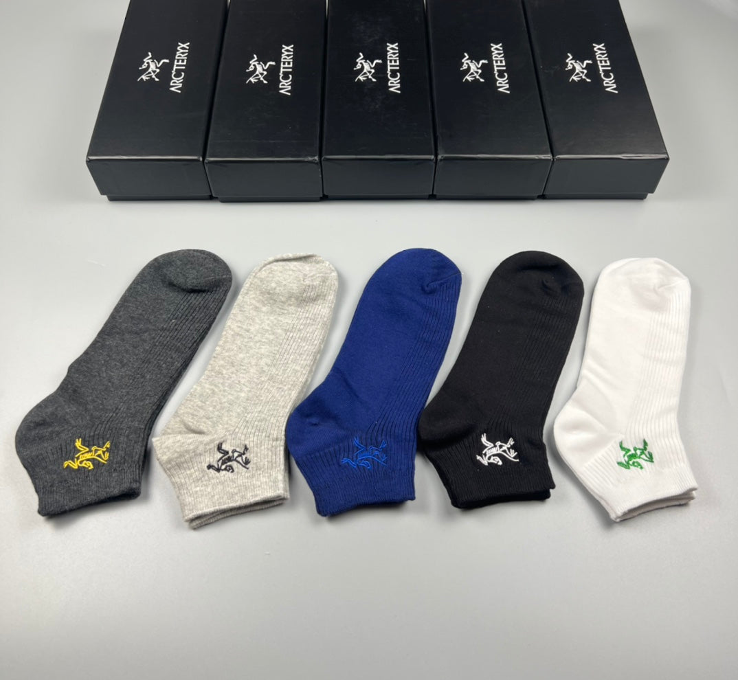 Arc'teryx White Blue Grey Small Ankle Bird Ankle Socks, image 3