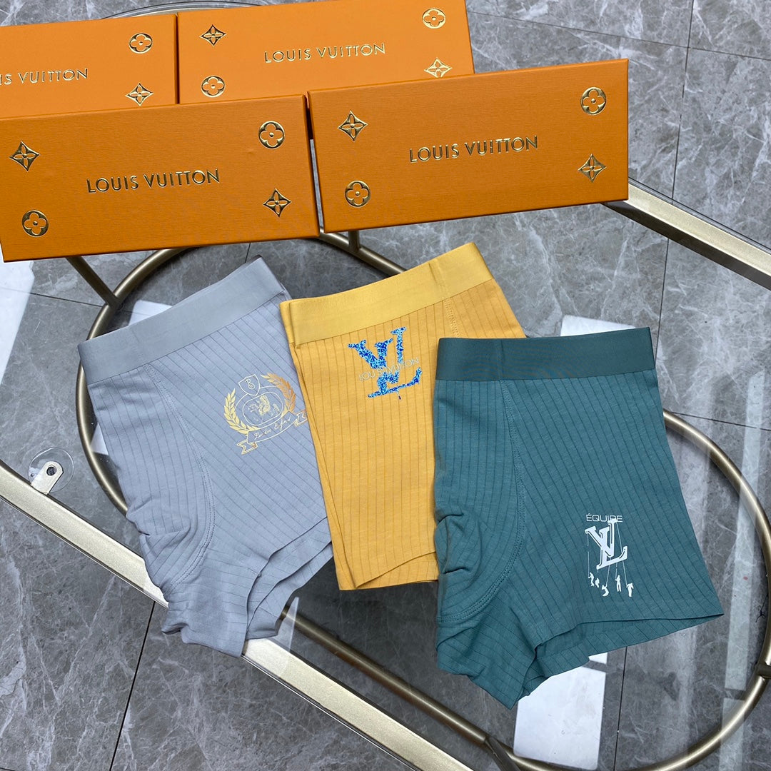 Louis Vuitton Green Grey Yellow Small Front Motif Boxer Briefs, image 2