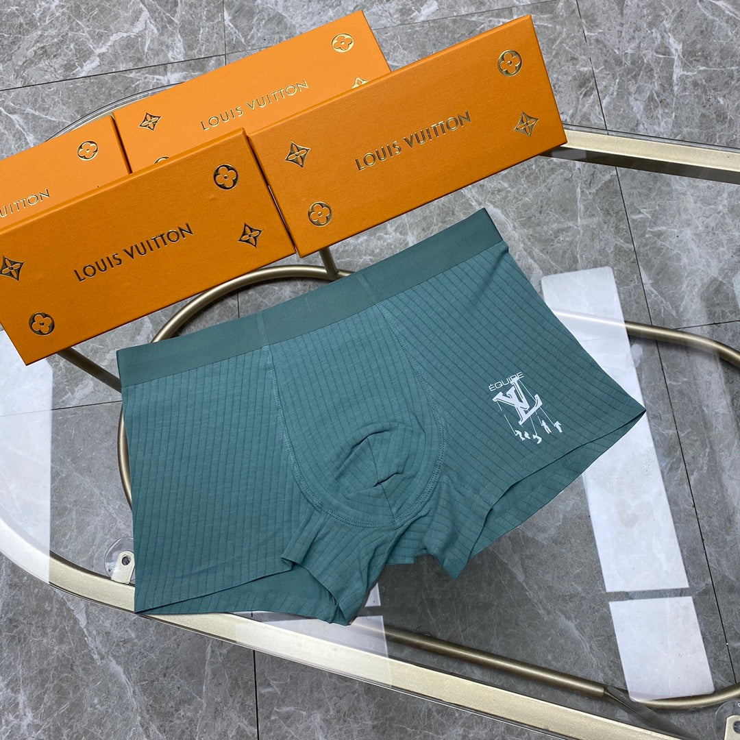 Louis Vuitton Green Grey Yellow Small Front Motif Boxer Briefs, image 6