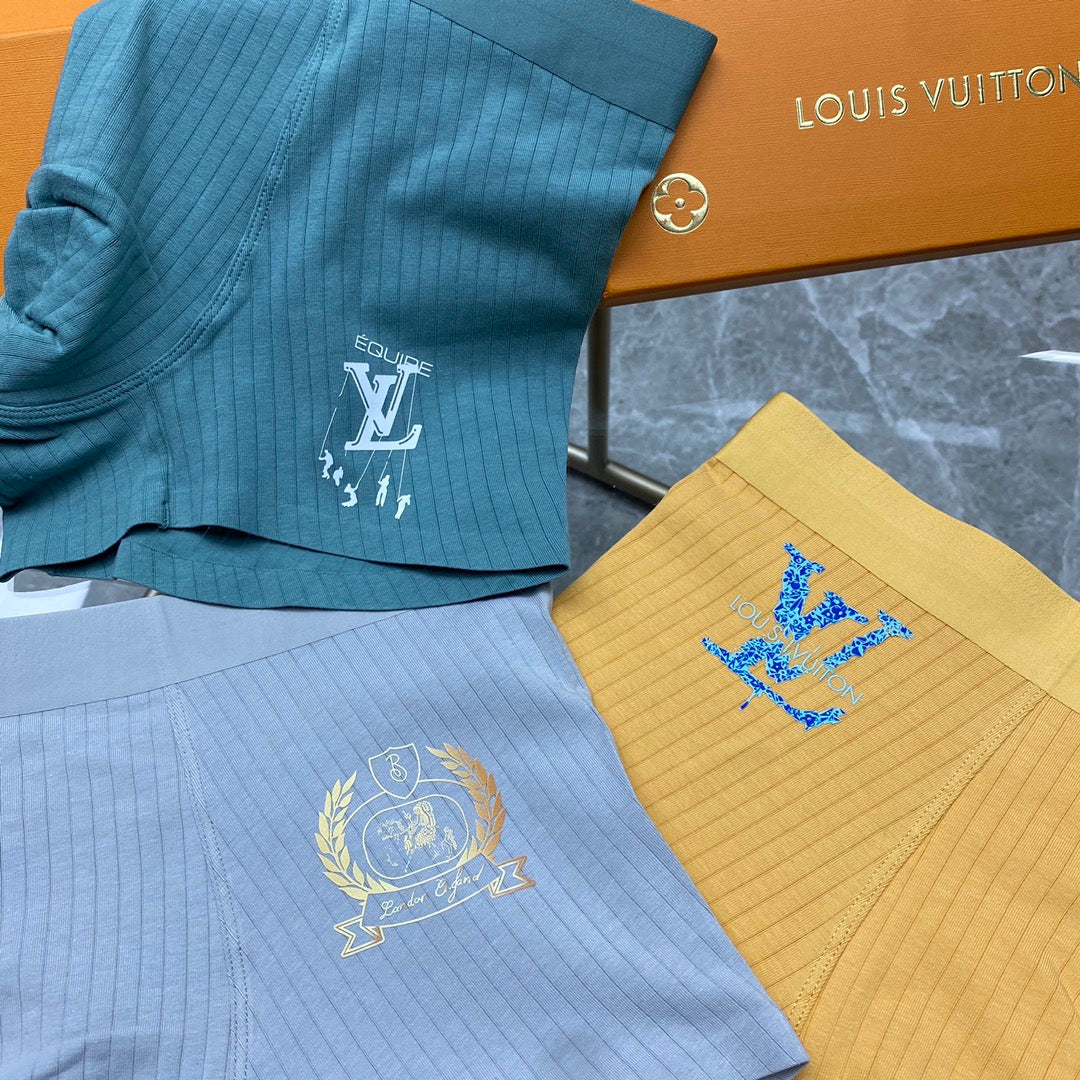 Louis Vuitton Green Grey Yellow Small Front Motif Boxer Briefs, image 3