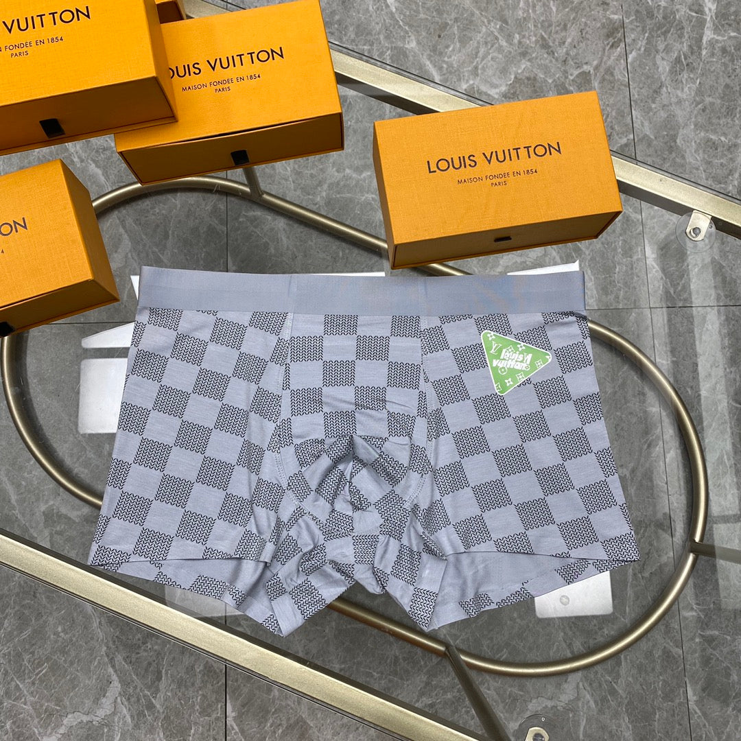 Louis Vuitton Grey Checkerboard Small Bright Flower Boxer Briefs, image 6