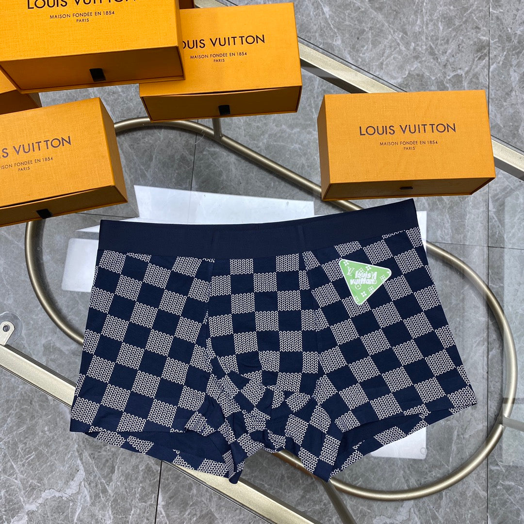Louis Vuitton Grey Checkerboard Small Bright Flower Boxer Briefs, image 7