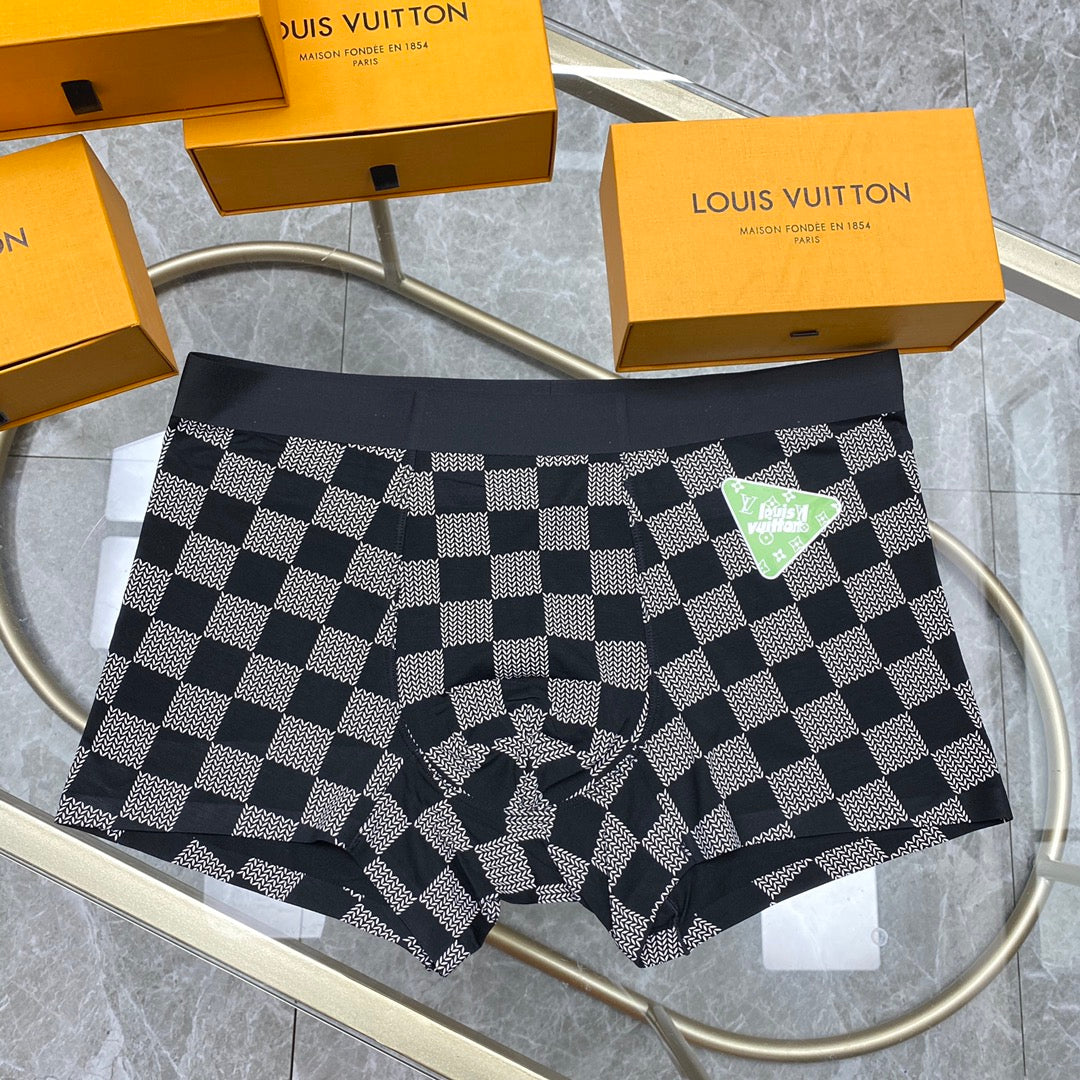 Louis Vuitton Grey Checkerboard Small Bright Flower Boxer Briefs, image 5