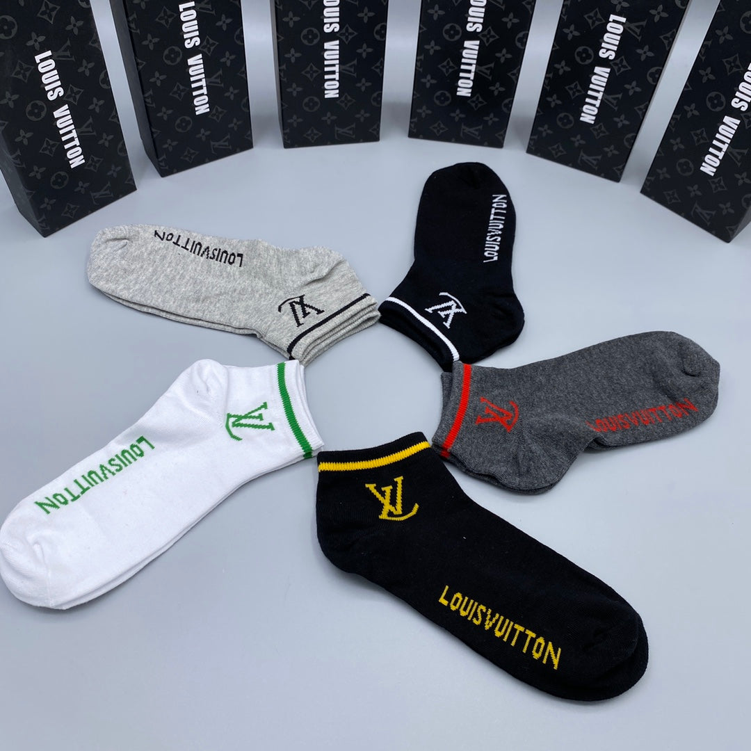 Louis Vuitton Neutral Small Coloured Monograms No-Show Socks, image 9