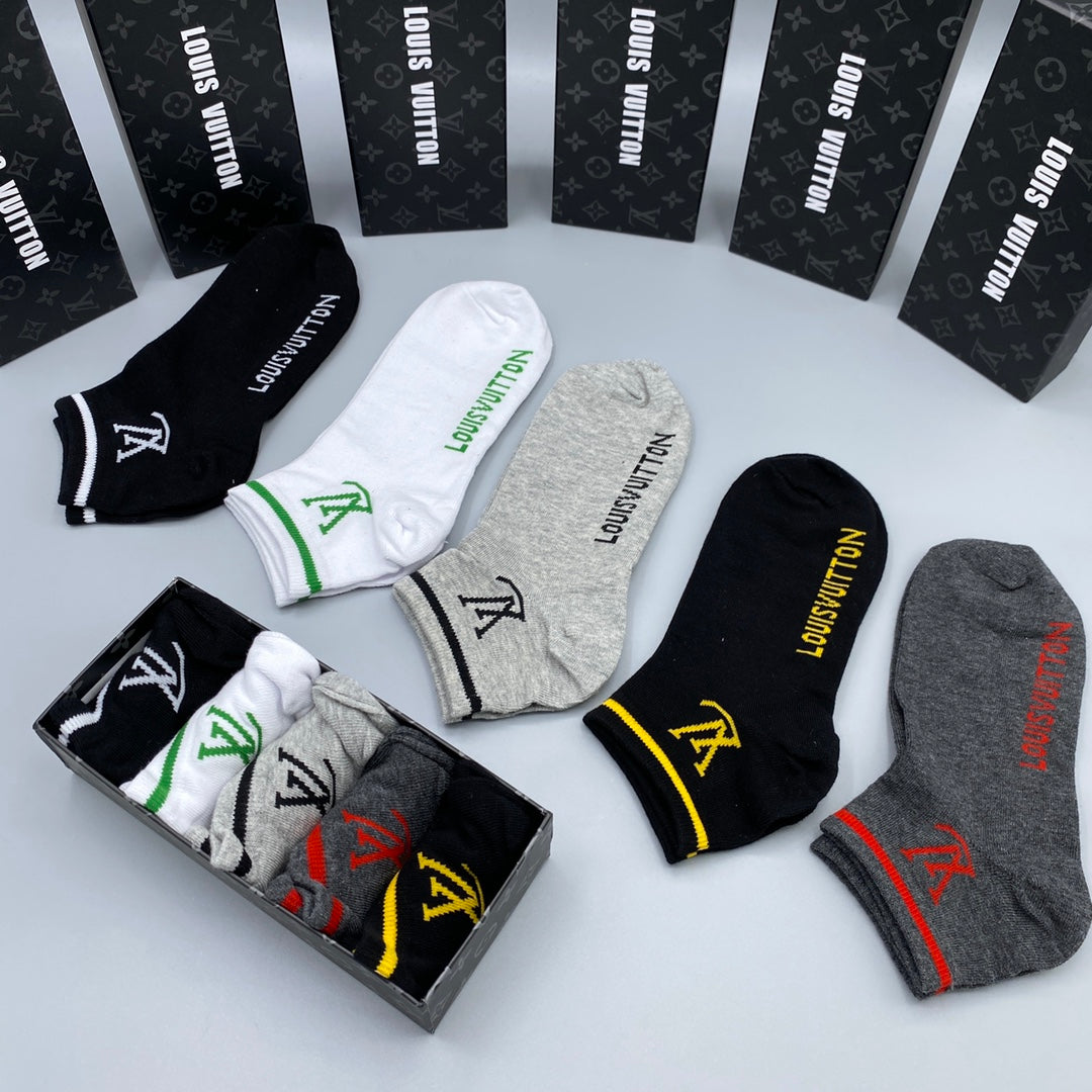 Louis Vuitton Neutral Small Coloured Monograms No-Show Socks, image 7
