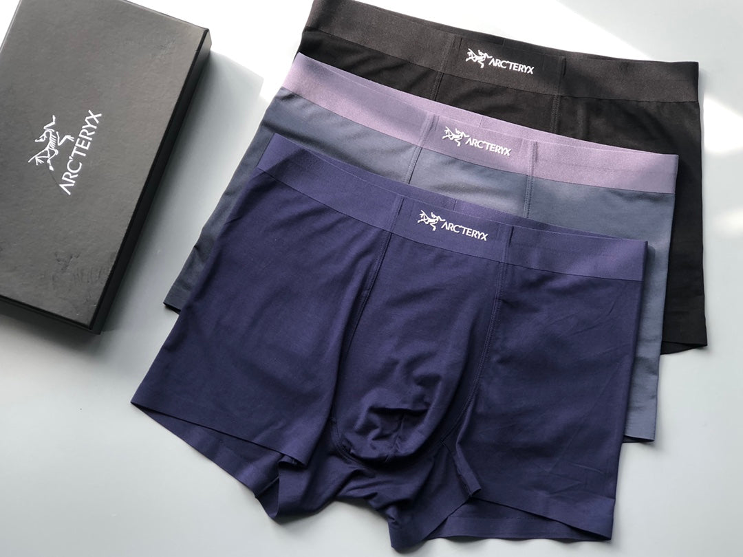 Arc'teryx Boxed Black Grey Lilac Text Waist Boxer Briefs, image 6