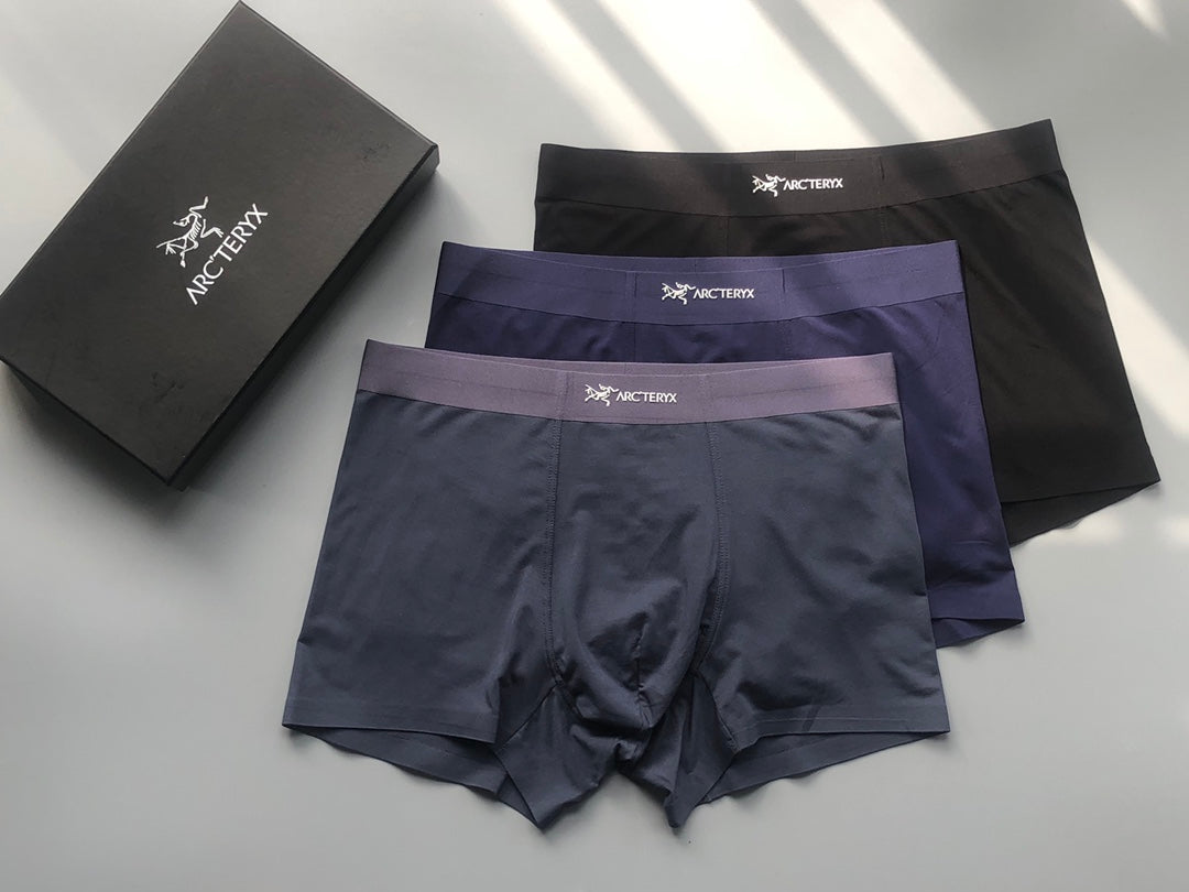 Arc'teryx Boxed Black Grey Lilac Text Waist Boxer Briefs, image 4