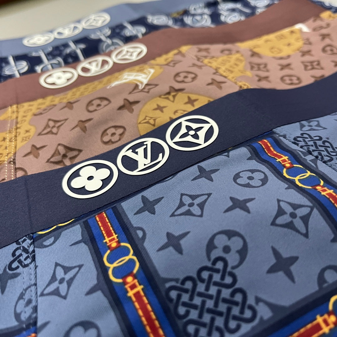 Louis Vuitton Brown Blue Dense Monogram Mix Boxer Briefs, image 6
