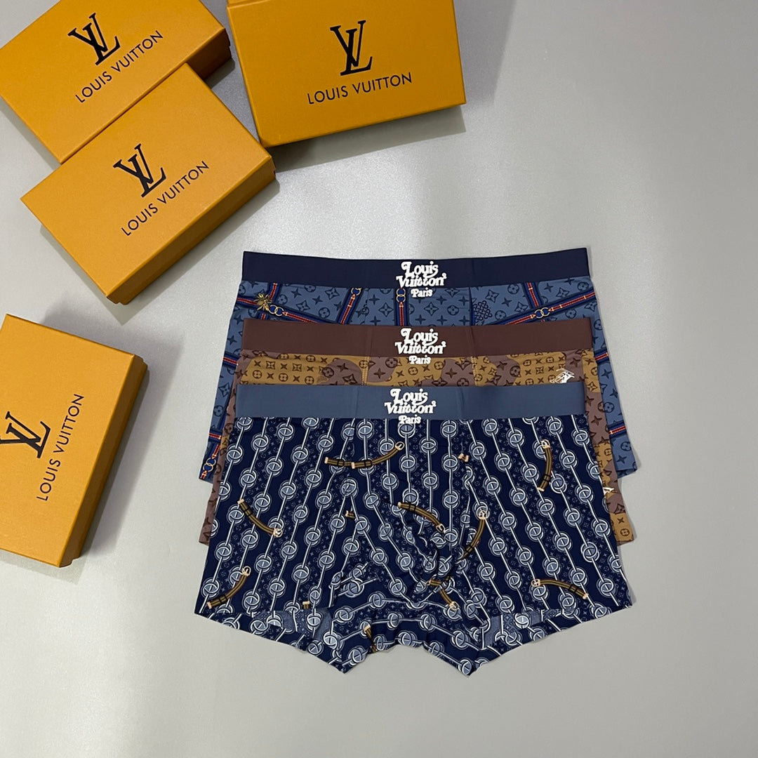 Louis Vuitton Dark Navy Allover Fine Monogram Boxer Briefs, image 1