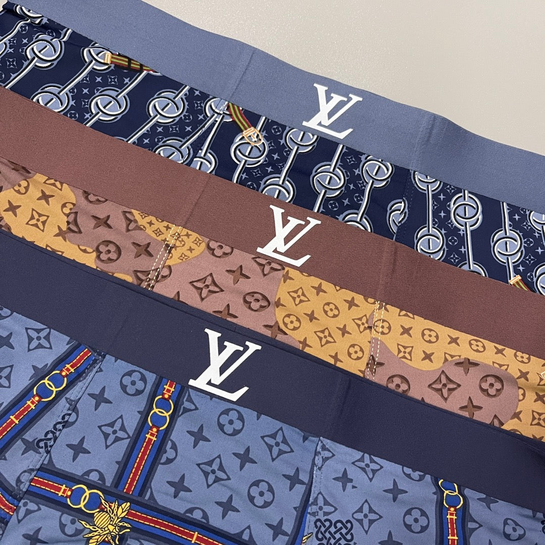 Louis Vuitton Blue Brown Mixed Dense Monogram Boxer Briefs, image 5