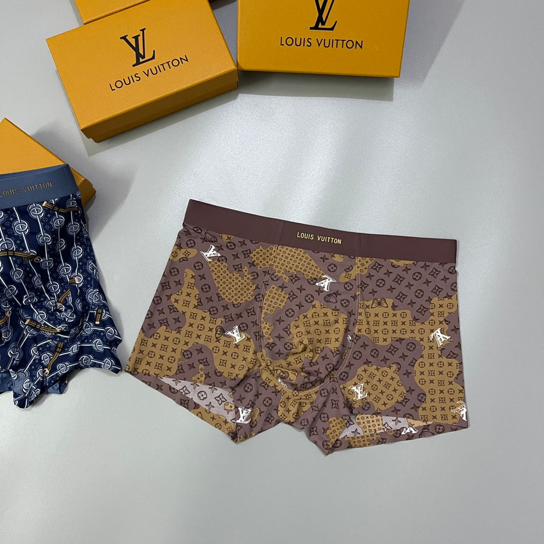 Louis Vuitton Brown Navy Dense Monogram Boxer Briefs, image 6