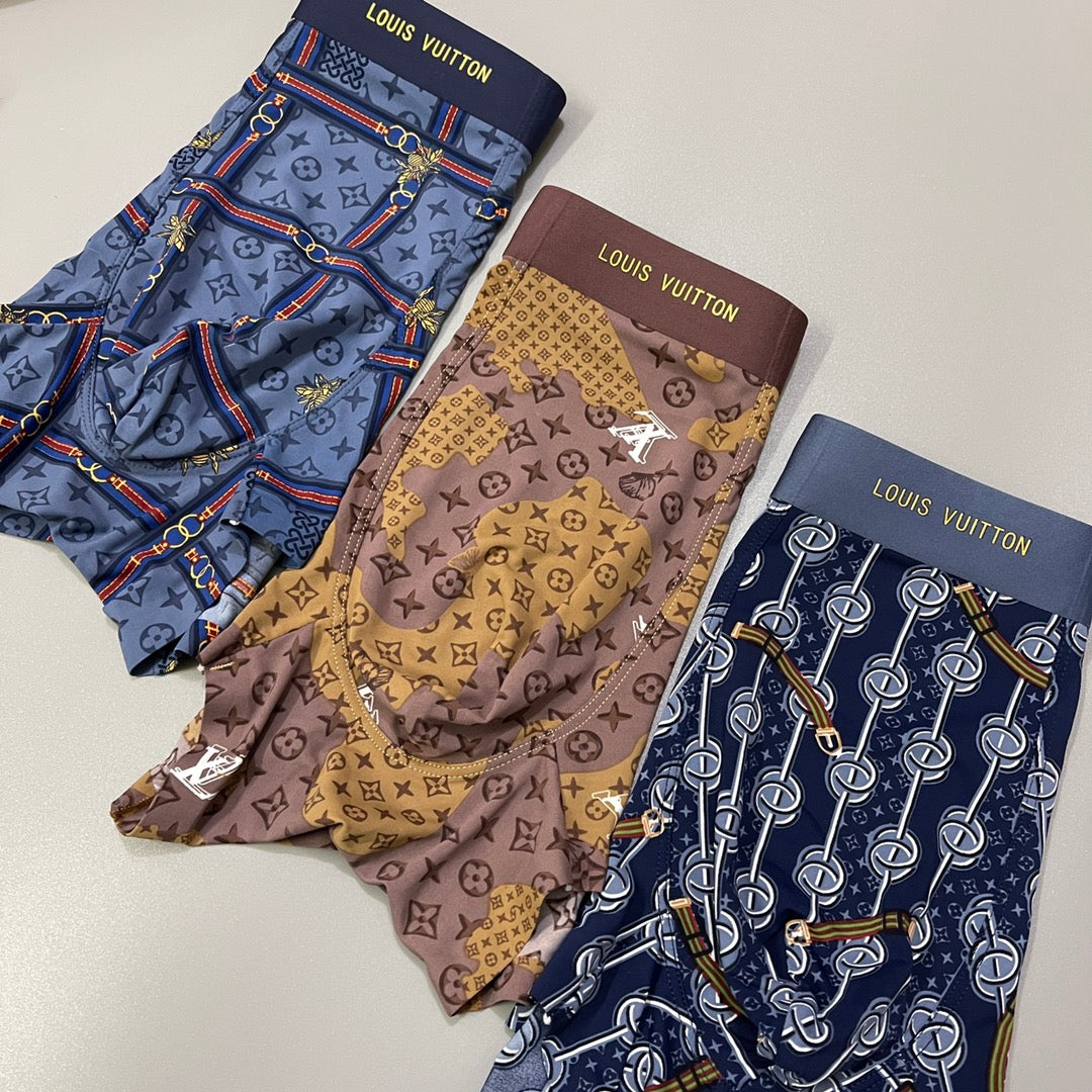 Louis Vuitton Brown Navy Dense Monogram Boxer Briefs, image 5