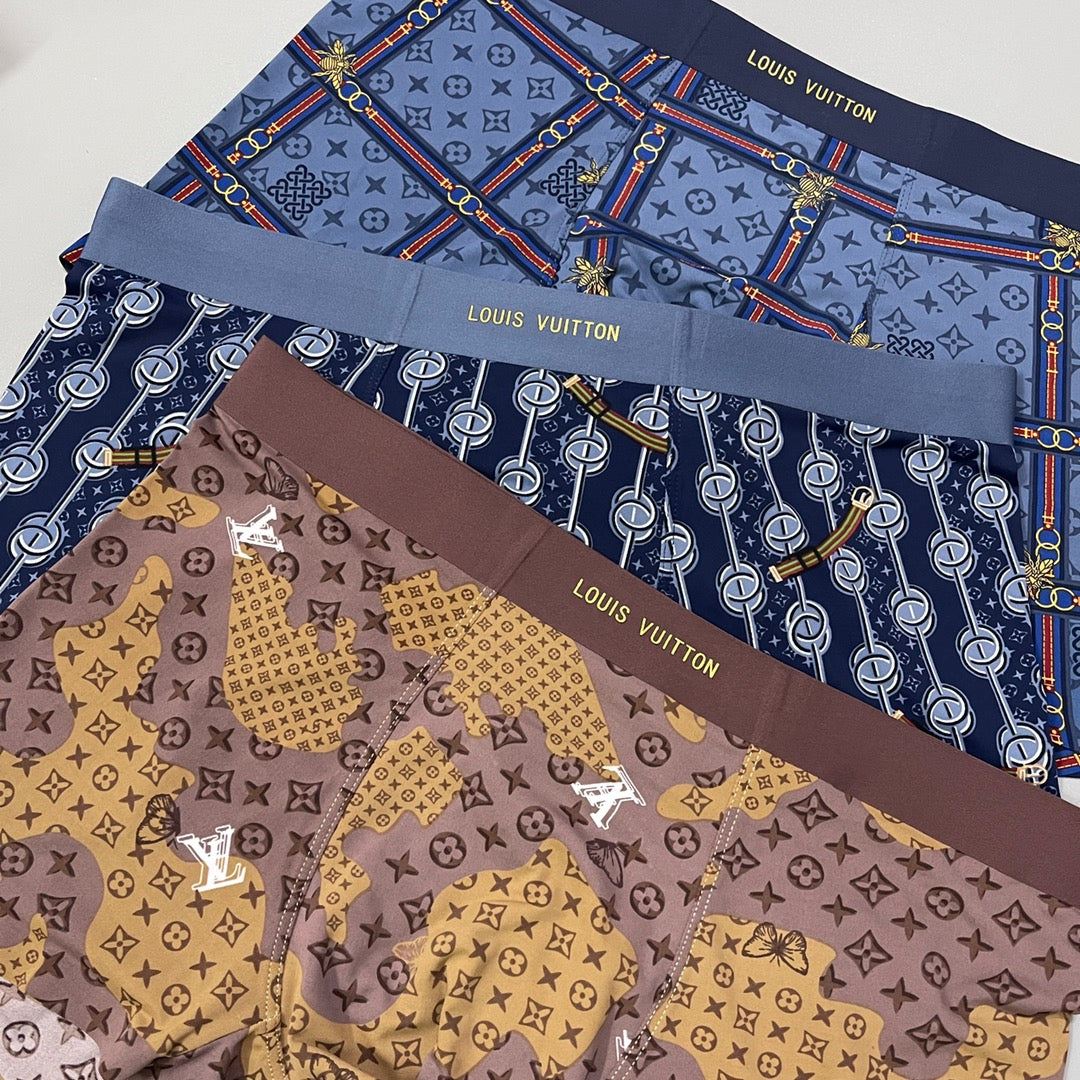 Louis Vuitton Brown Navy Dense Monogram Boxer Briefs, image 3