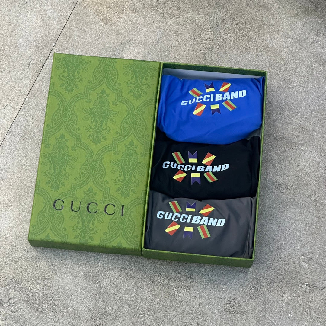 Gucci Blue Black Grey Decorative Lettering Boxer Briefs, image 9
