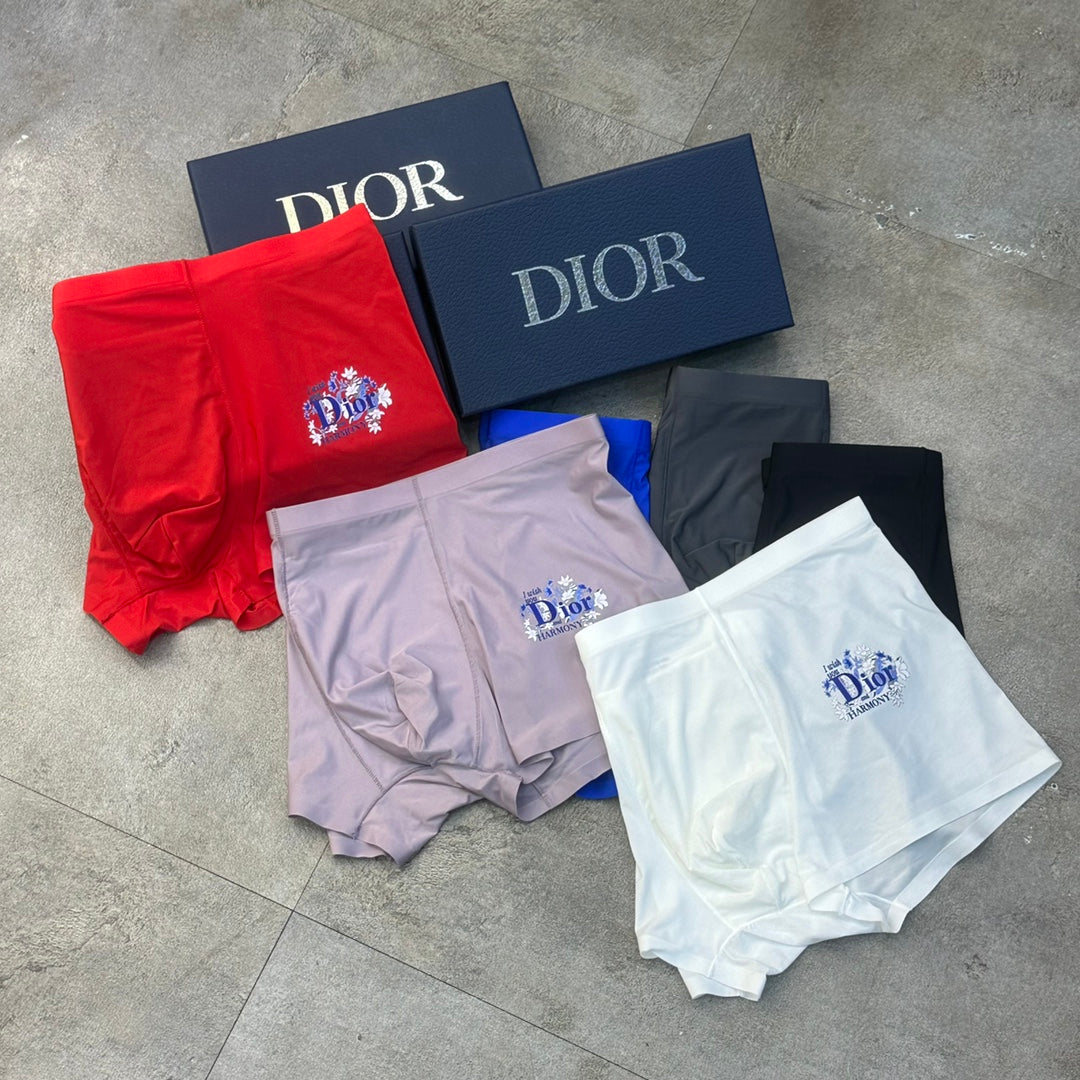 Dior Red Grey White Small Front Letters Boxer Briefs, image 7