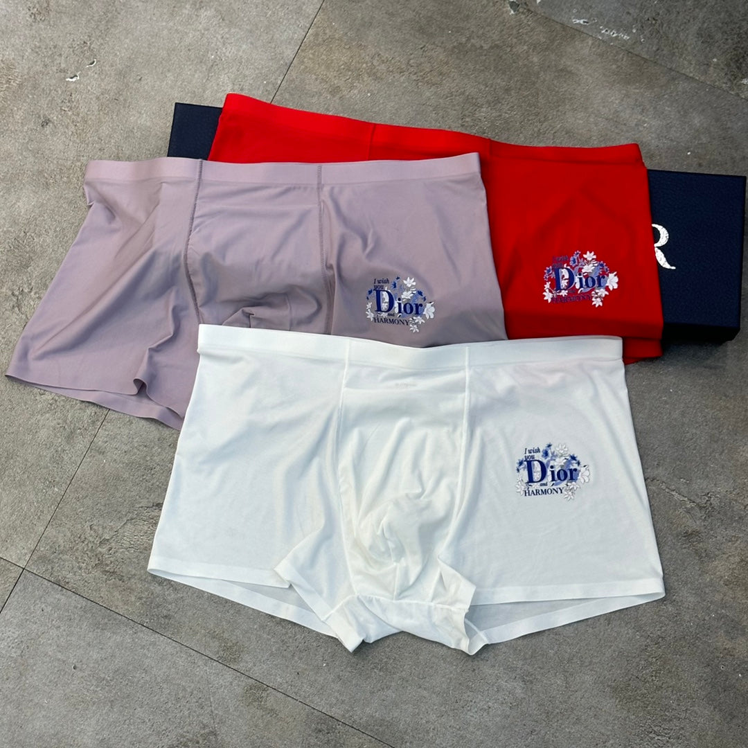 Dior Red Grey White Small Front Letters Boxer Briefs, image 2