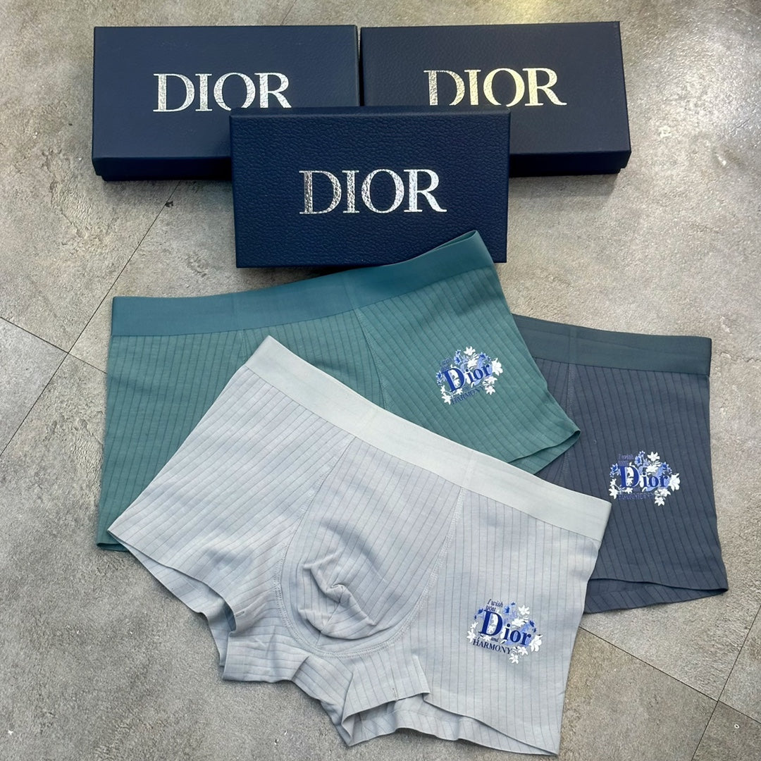 Dior Teal White Grey Small Wordmark Boxer Briefs, image 3